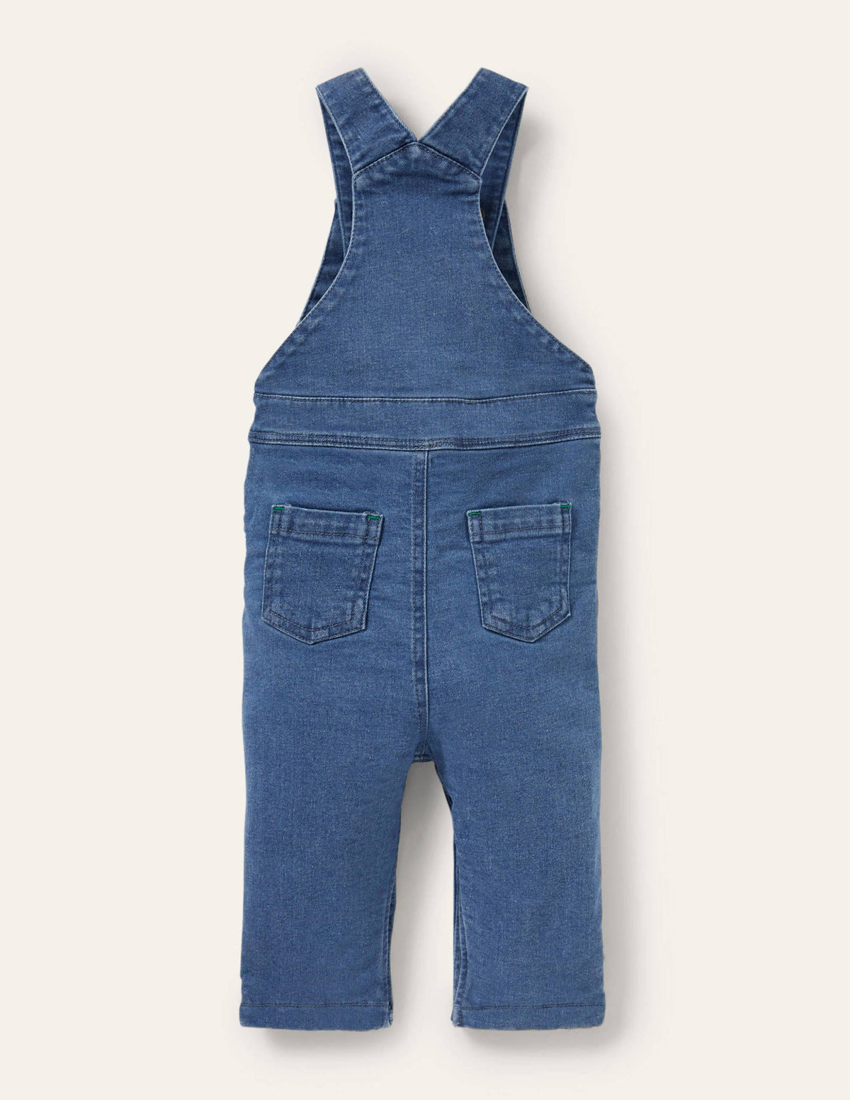 Denim-Latzhose mit Applikation-Chambray, Bauernhoftiere - Image 2