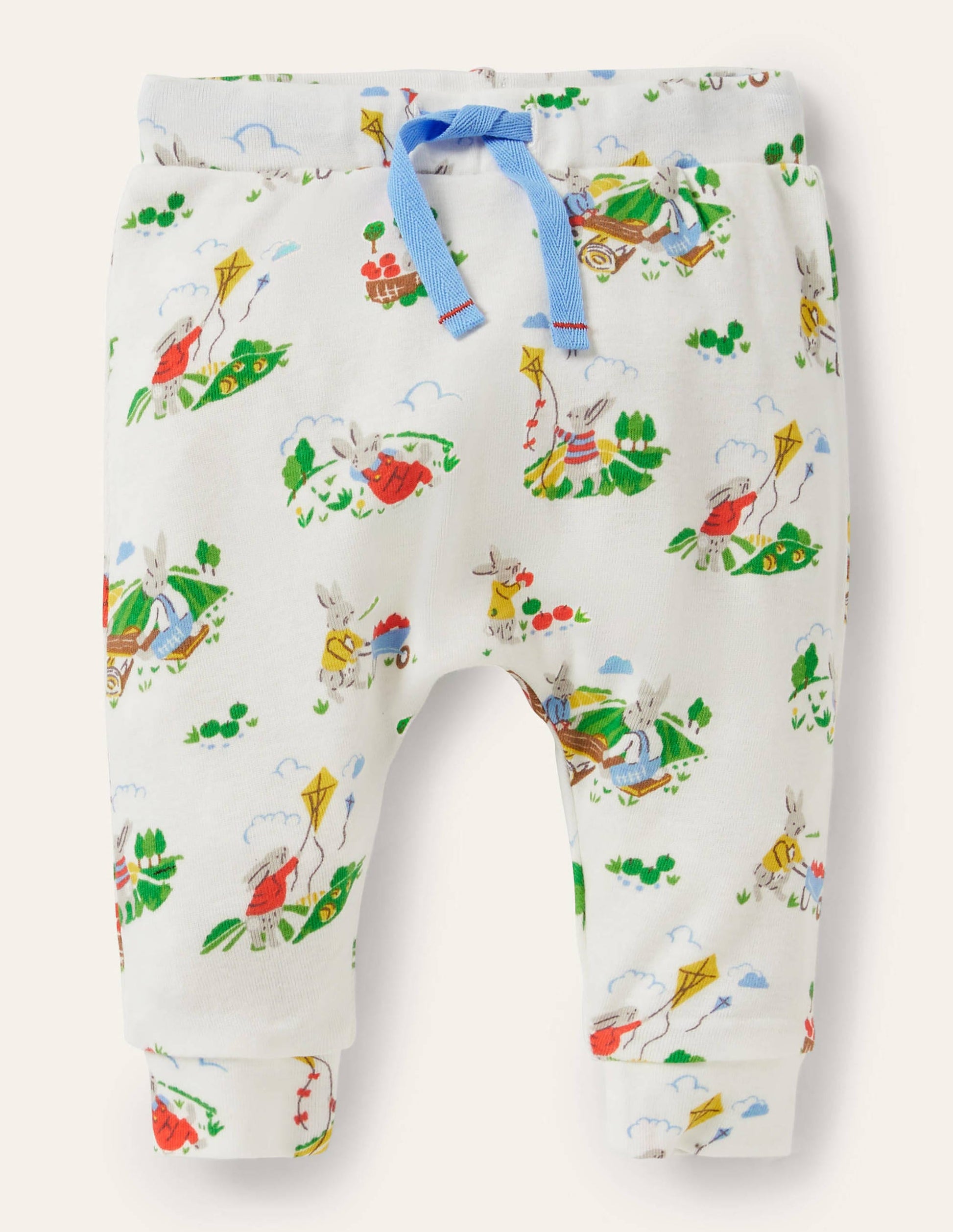 GOTS Organic Newborn Trousers-Ivory Daydreaming Bunny-1