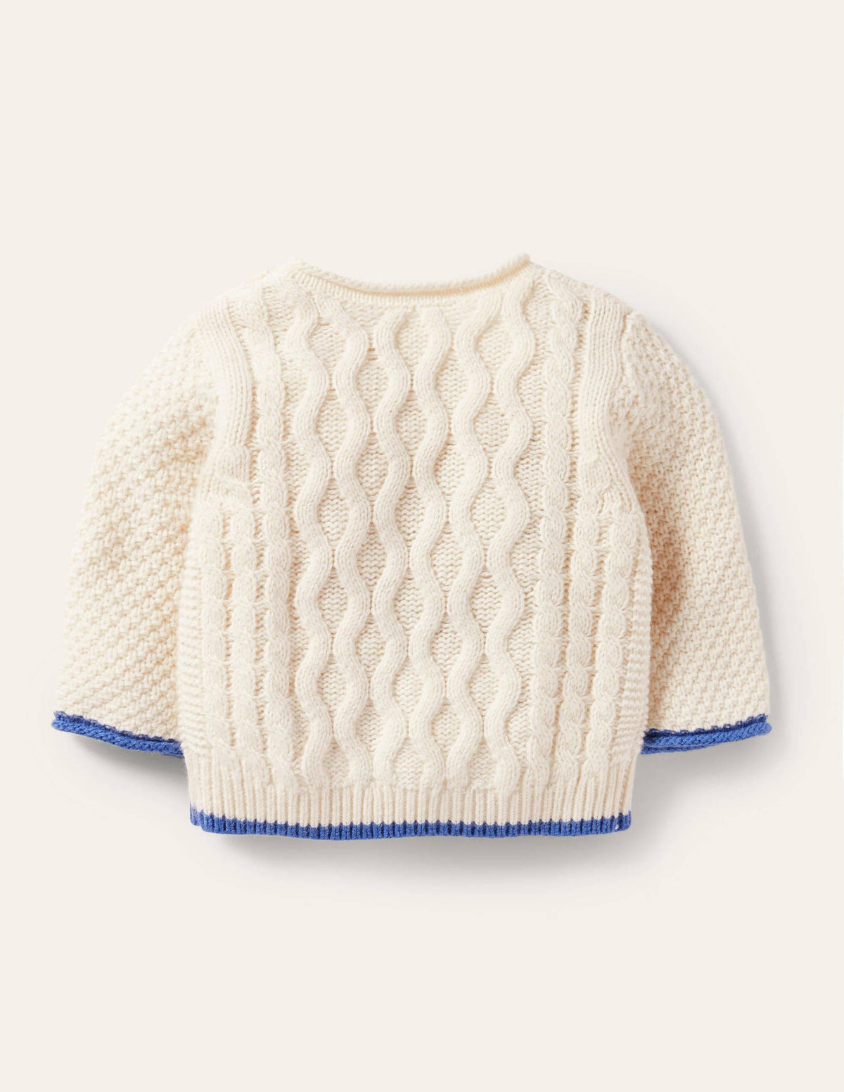 Pullover mit Zopfstrickmuster-Ecru Meliert - Image 2
