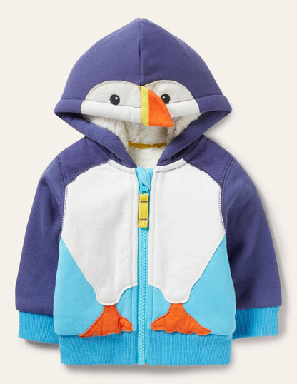 Hoodie mit Teddyfutter-Schuluniform-Navy, Papageitaucher
