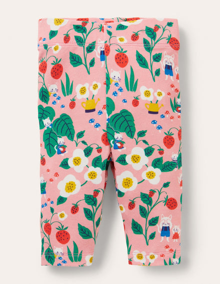 Baby-Leggings-Hellrosa, Erdbeermuster