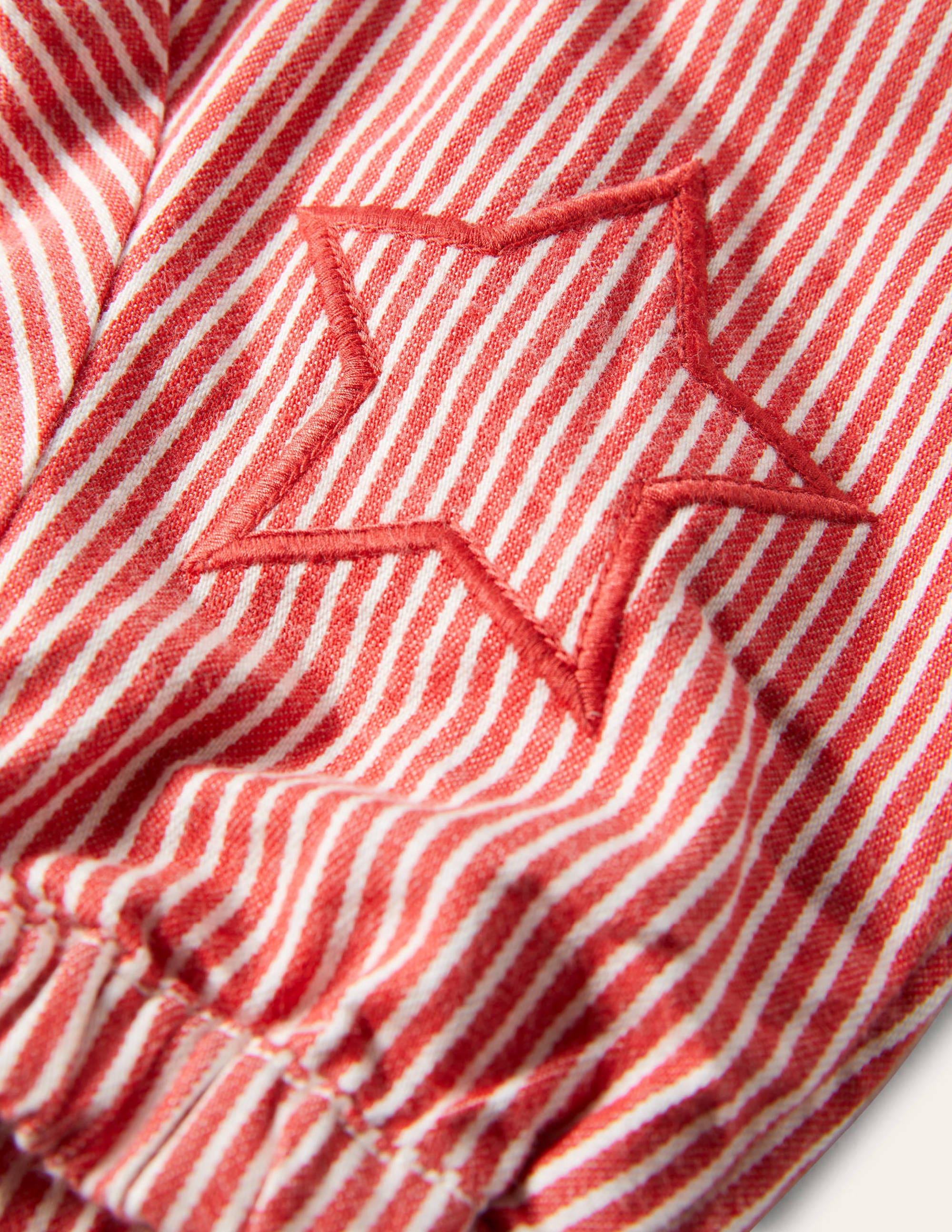 Gestreifte Hose-Naturweiß/Erdbeerkuchenrot, Feine Streifen - Image 3