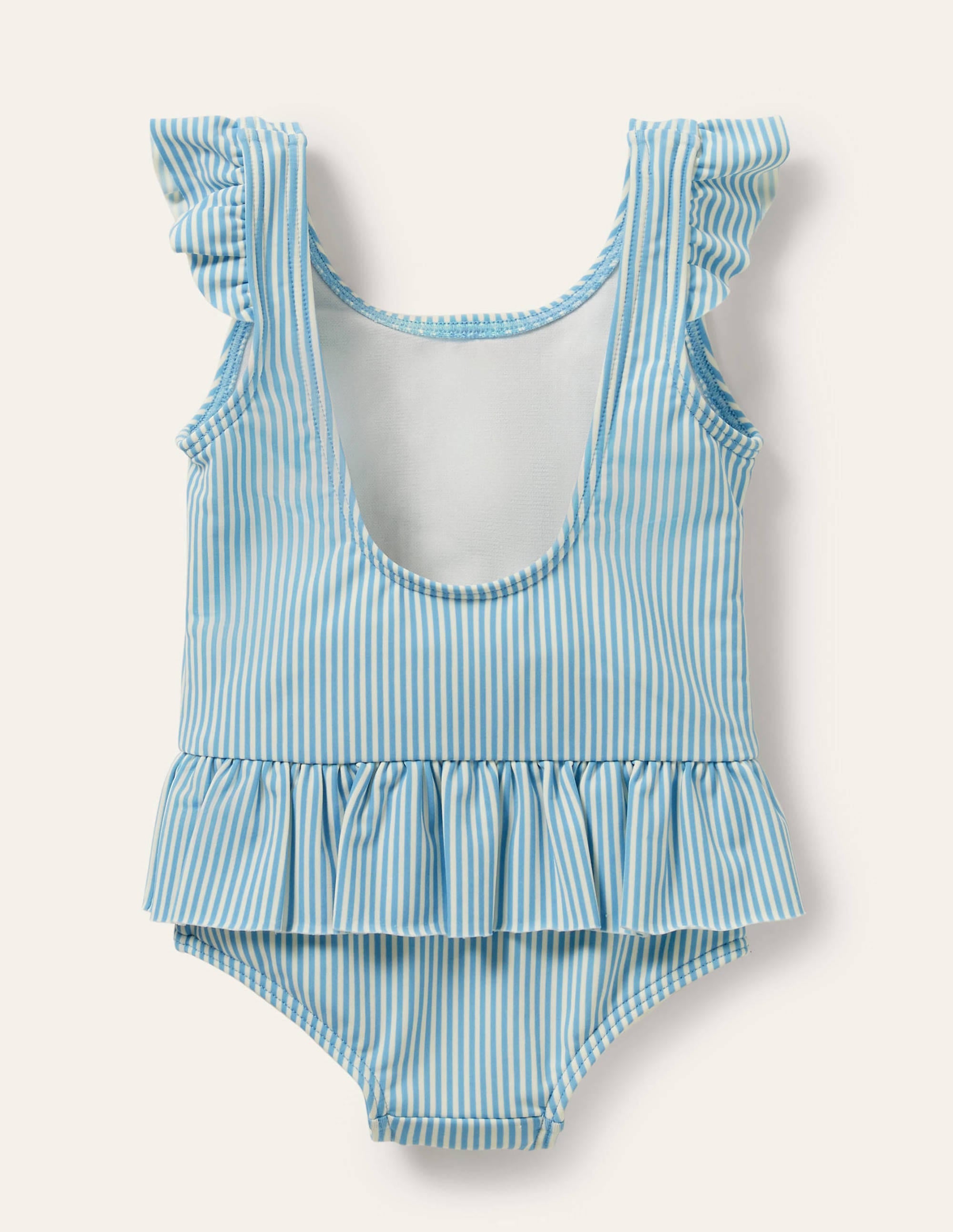 Pretty Frill Waist Swimsuit-Blue/Ivory Strawberries - Image 2
