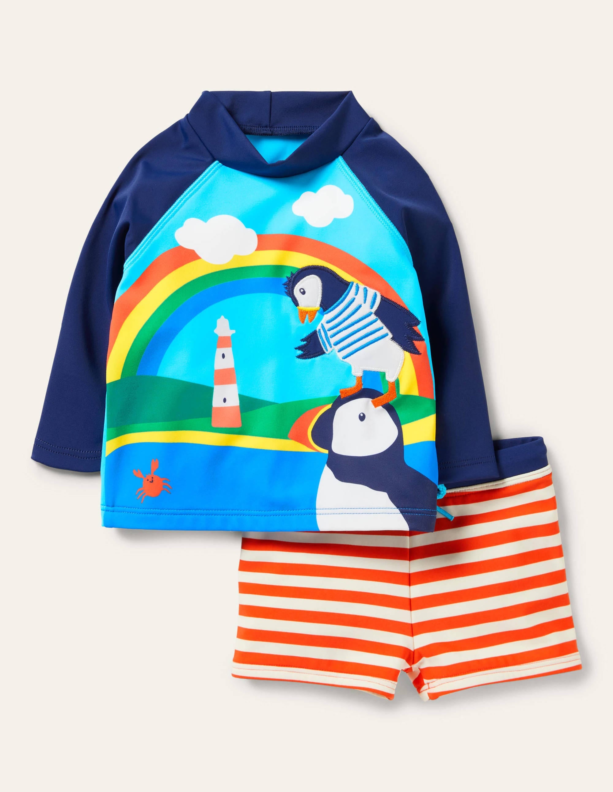 Badeset mit USF-Langarmshirt-Papageitaucher-Szene - Image 1