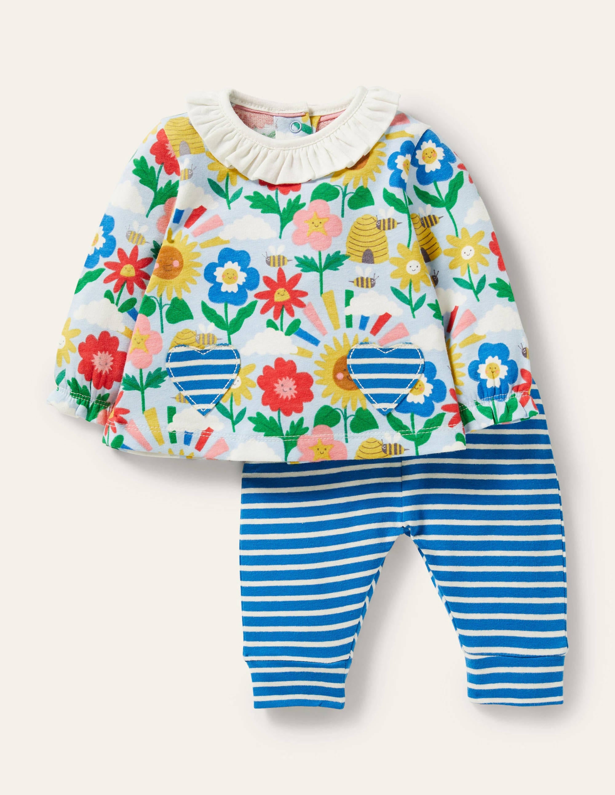 Ensemble en jersey tout doux-Motif Happy Flowers multi - Image 1