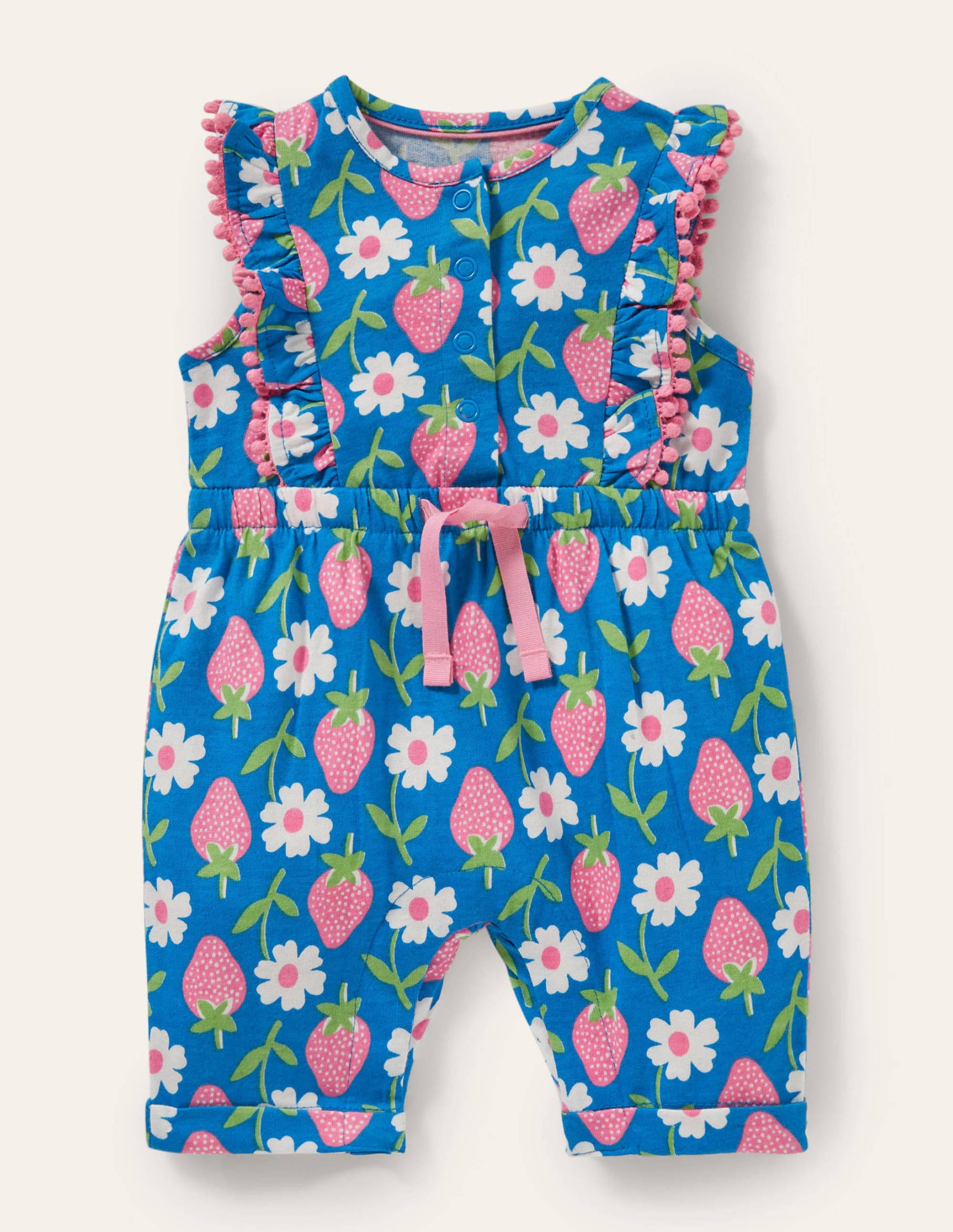 Jersey-Einteiler mit Rüschen-Leuchtendes Marineblau Erdbeere-1