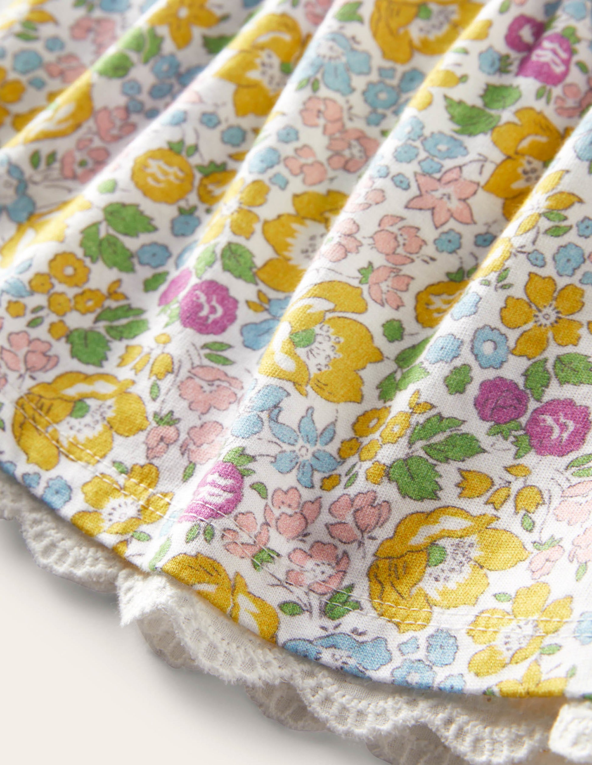 Robe imprimée en jersey-Motif floral citron clair-3