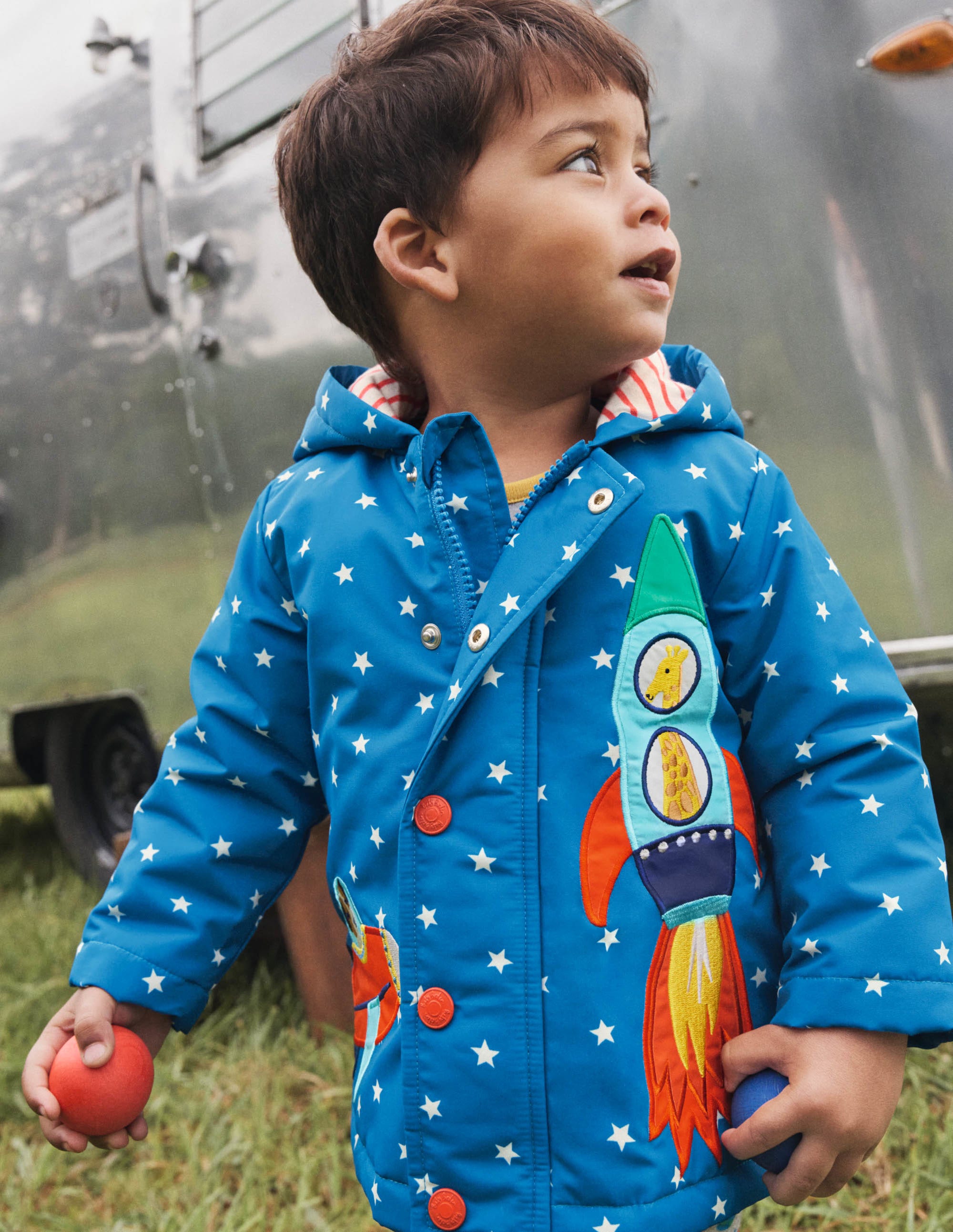 Imperméable à appliqué-Espace marina vif/ivoire - Image 4