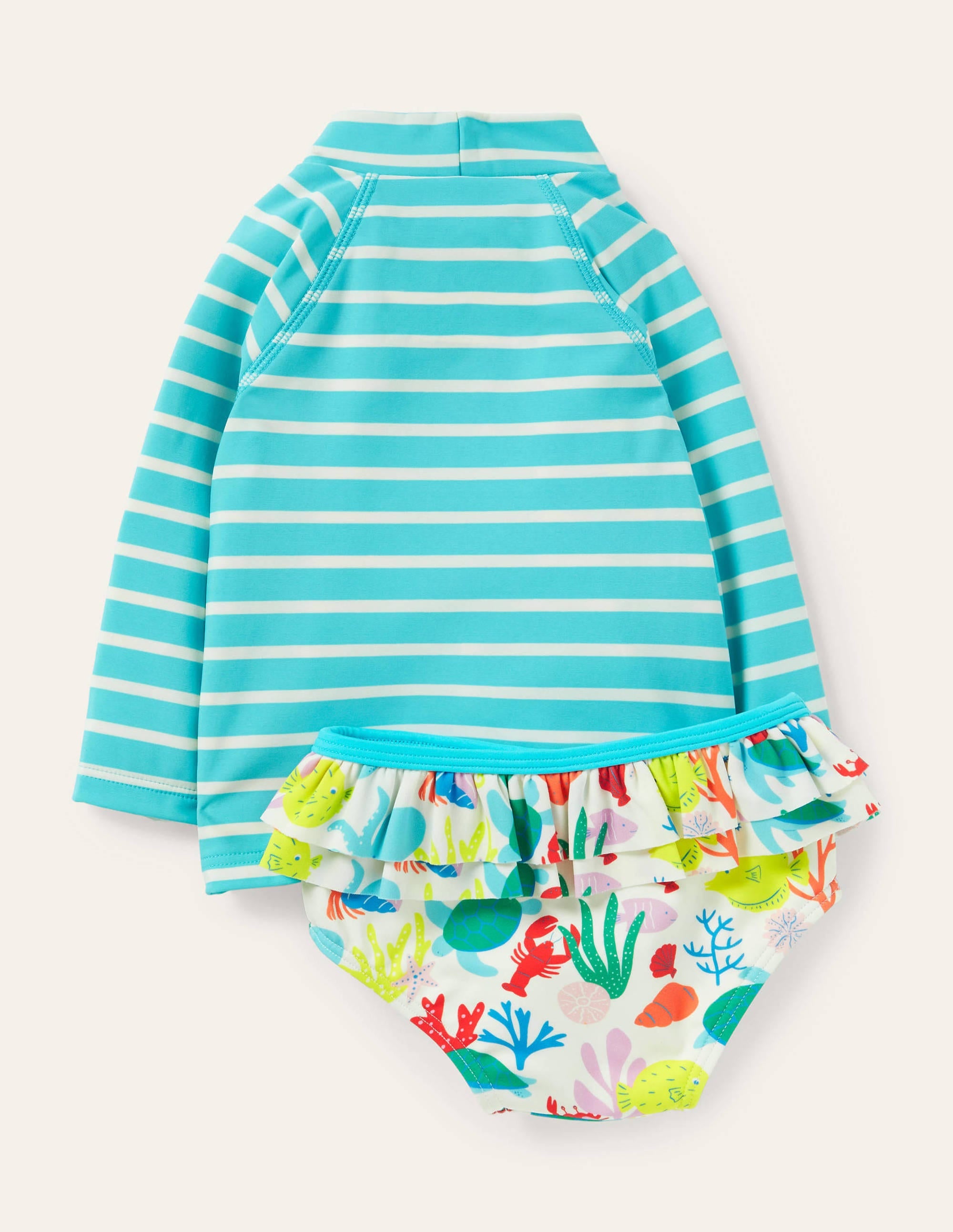 Badeset mit USF-Langarmshirt-Meerblau, Fische - Image 2