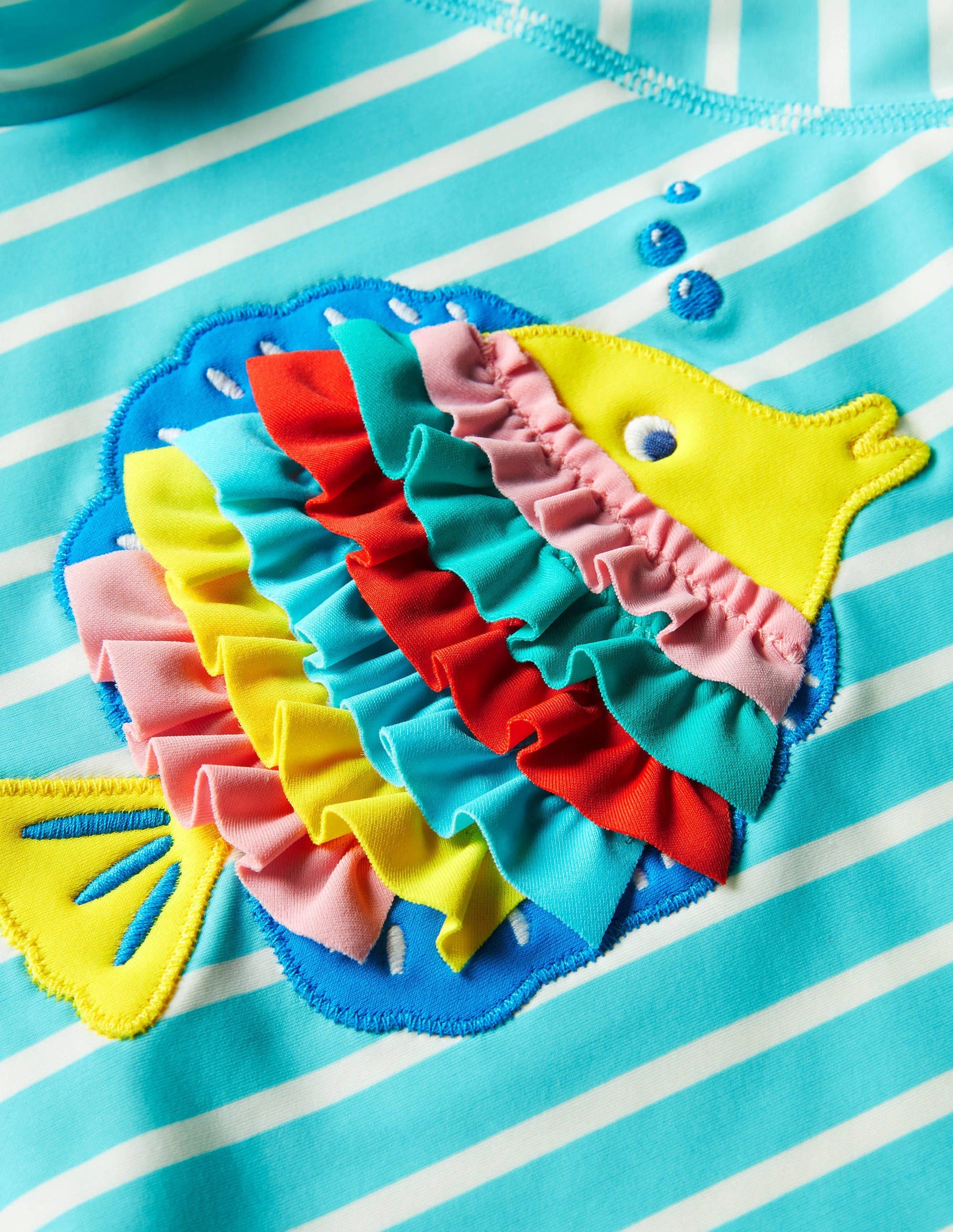 Badeset mit USF-Langarmshirt-Meerblau, Fische-3