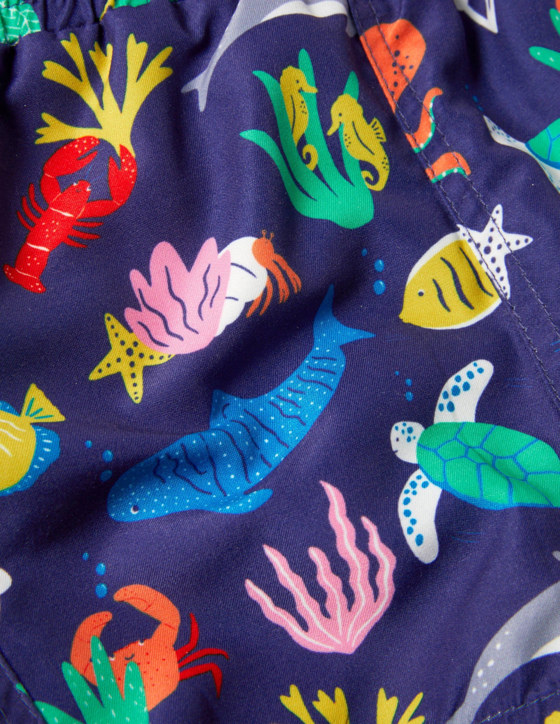 Badeshorts-Segelblau, Unterwassermotiv-4