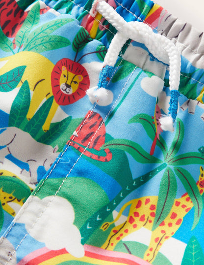 Badeshorts-Naturweiß/Surfbrett-Blau, Regenbogen/Dschungel-5