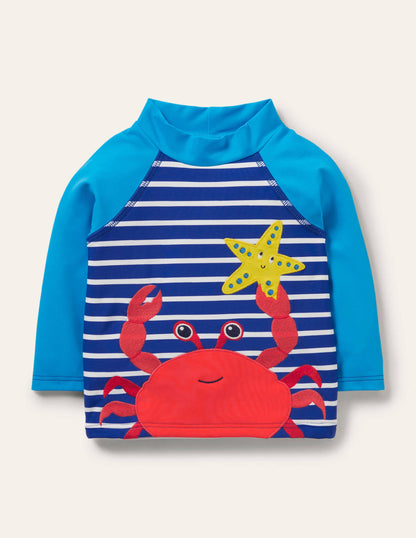 Badeshirt-Wellenblau, Meeresmotiv