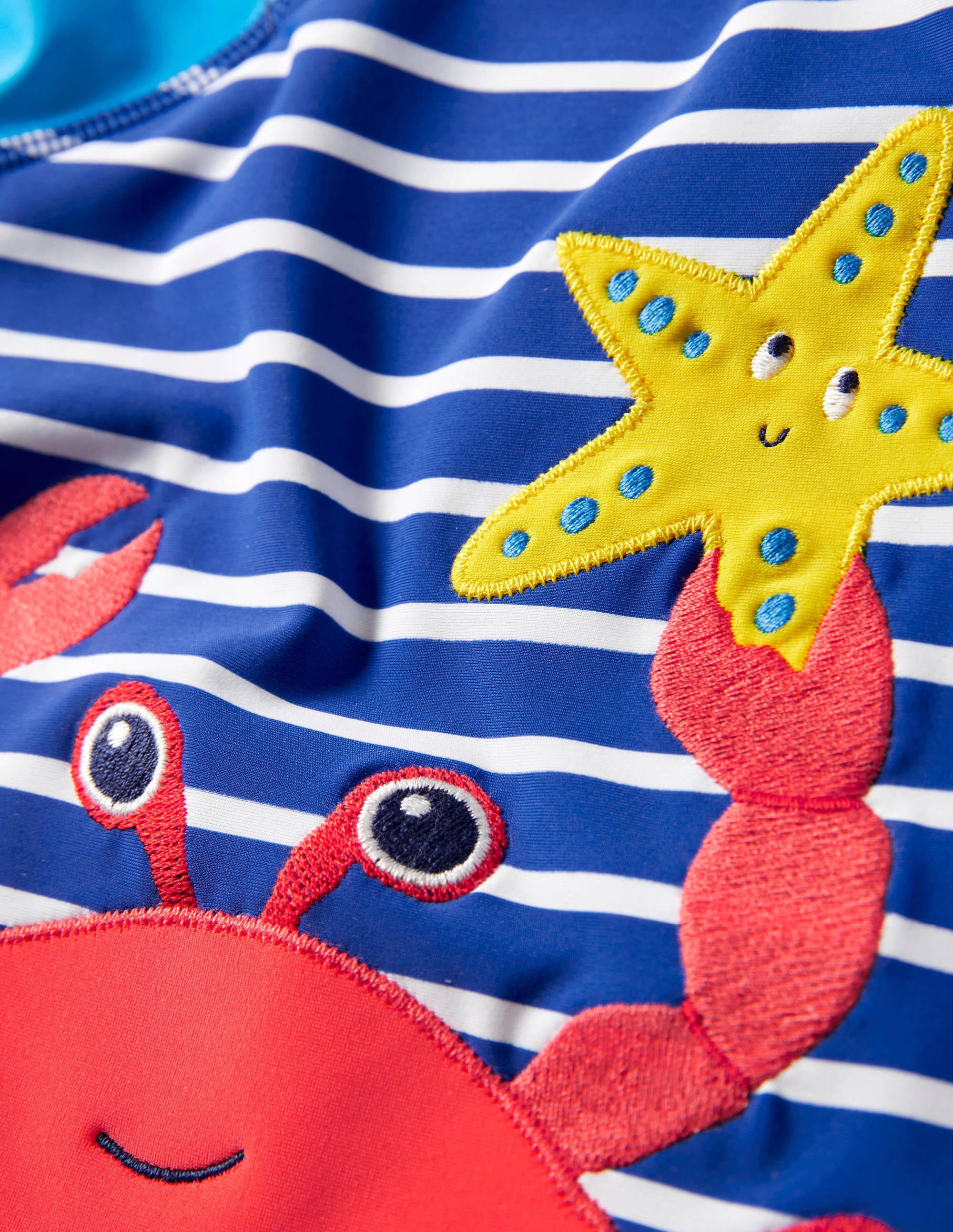Haut de plage à appliqué-Vie marine bleu vague - Image 3