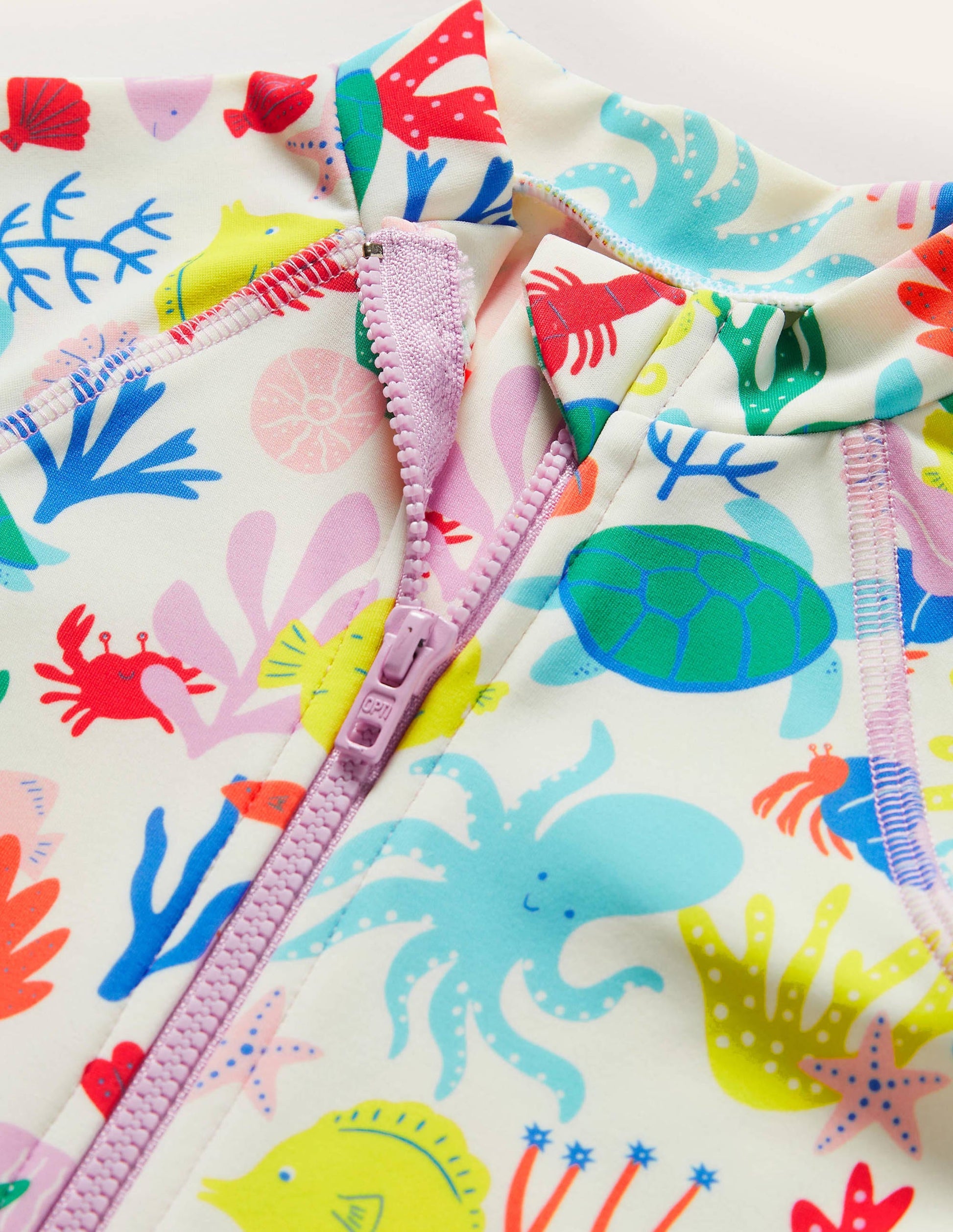 Fröhlicher Surfanzug-Naturweiß, Korallenriff-3