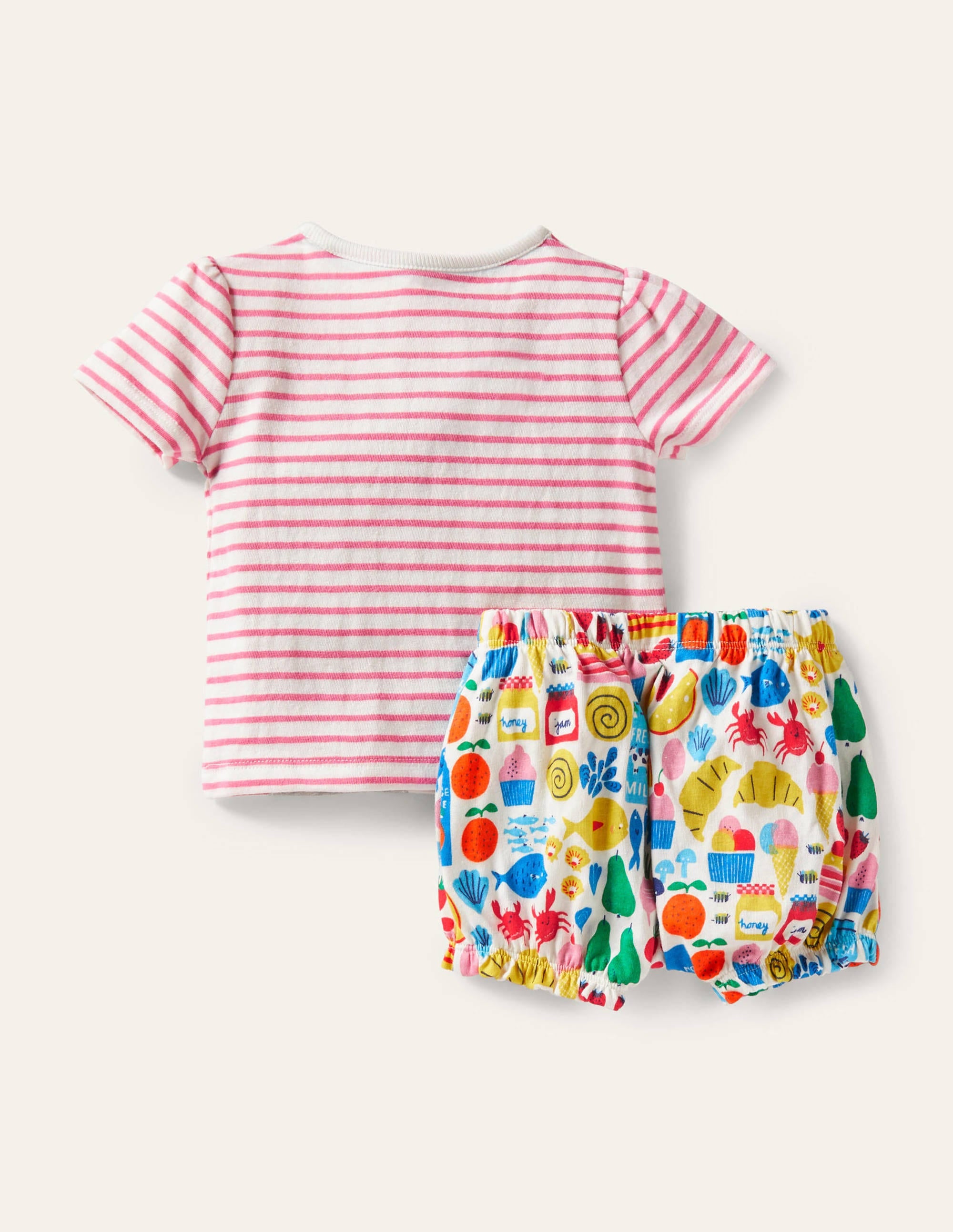 Set mit Jerseyshorts-Naturweiß, Bauernmarkt - Image 2