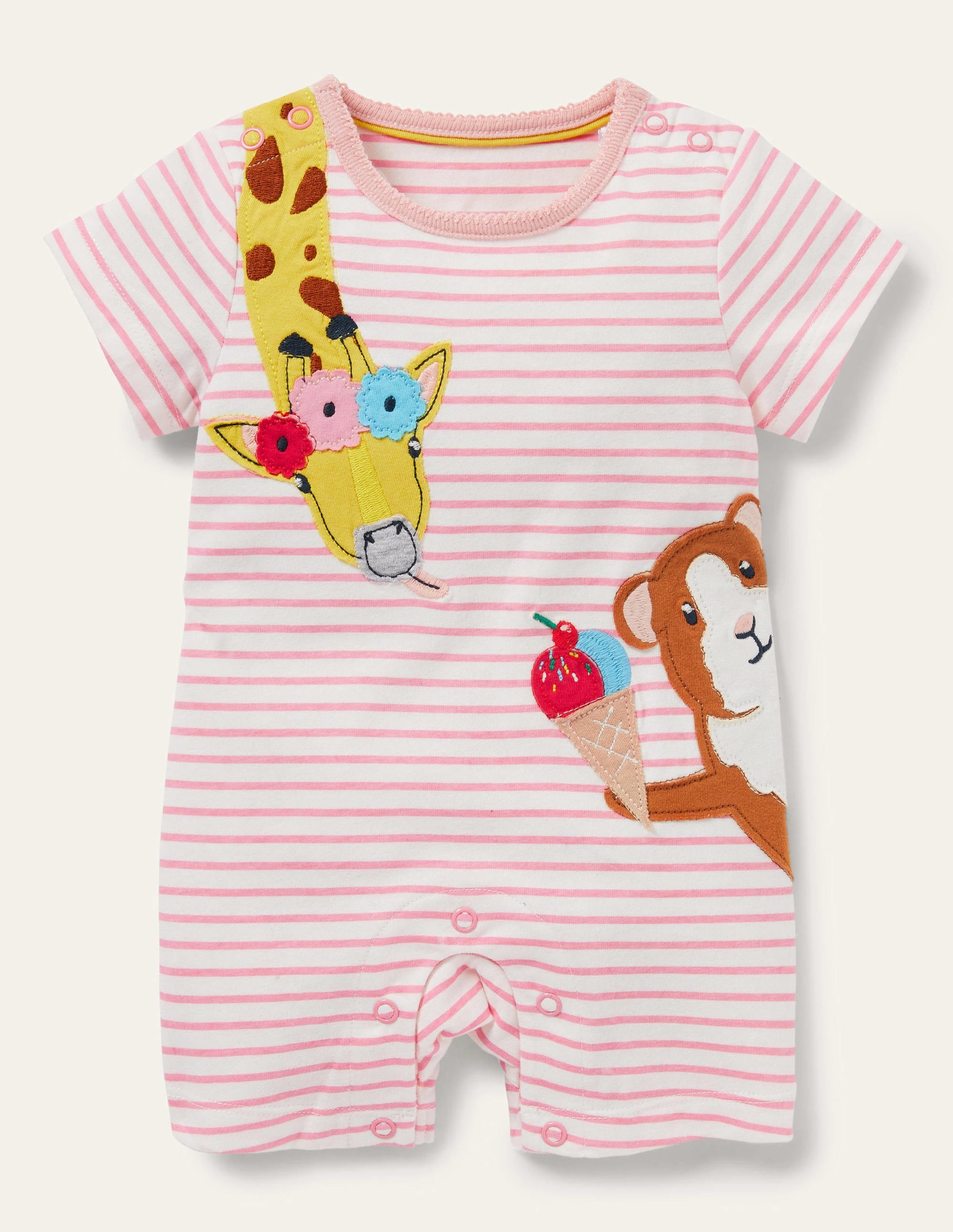 Jerseystrampler mit Applikation-Regenbogenfarbene Tiere - Image 1