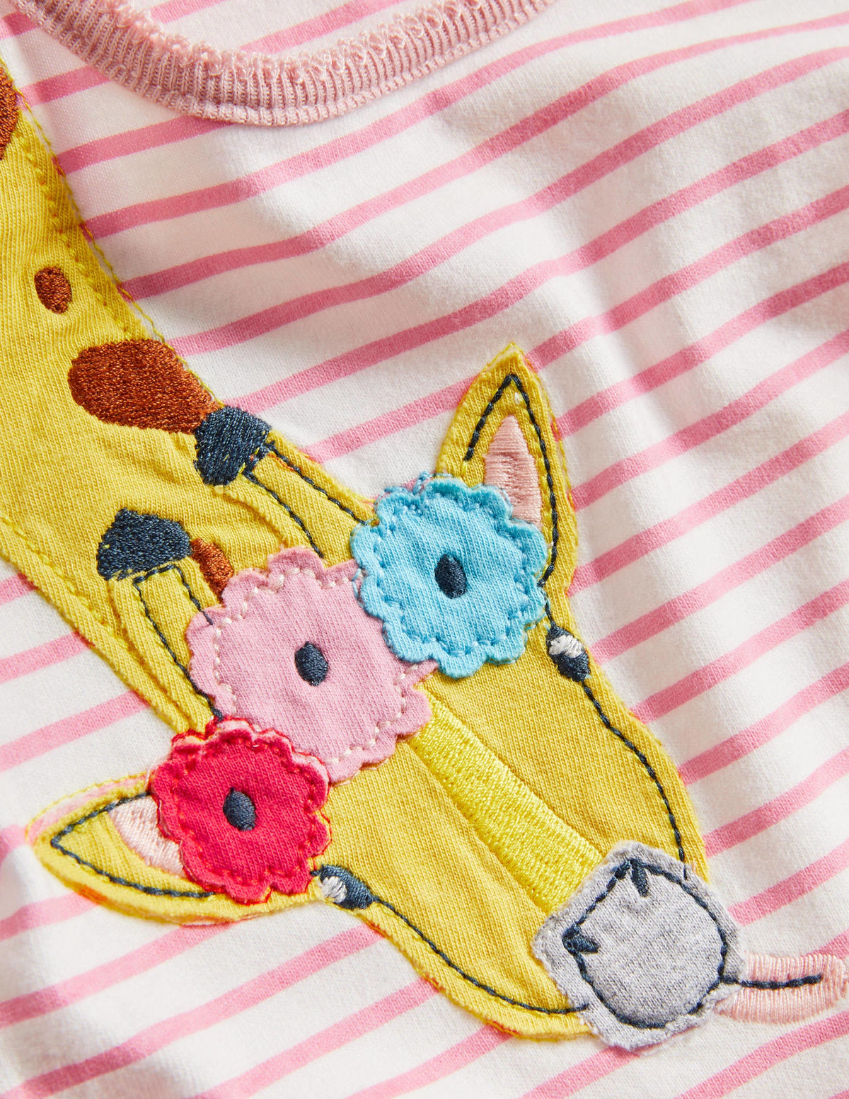 Jerseystrampler mit Applikation-Regenbogenfarbene Tiere-3
