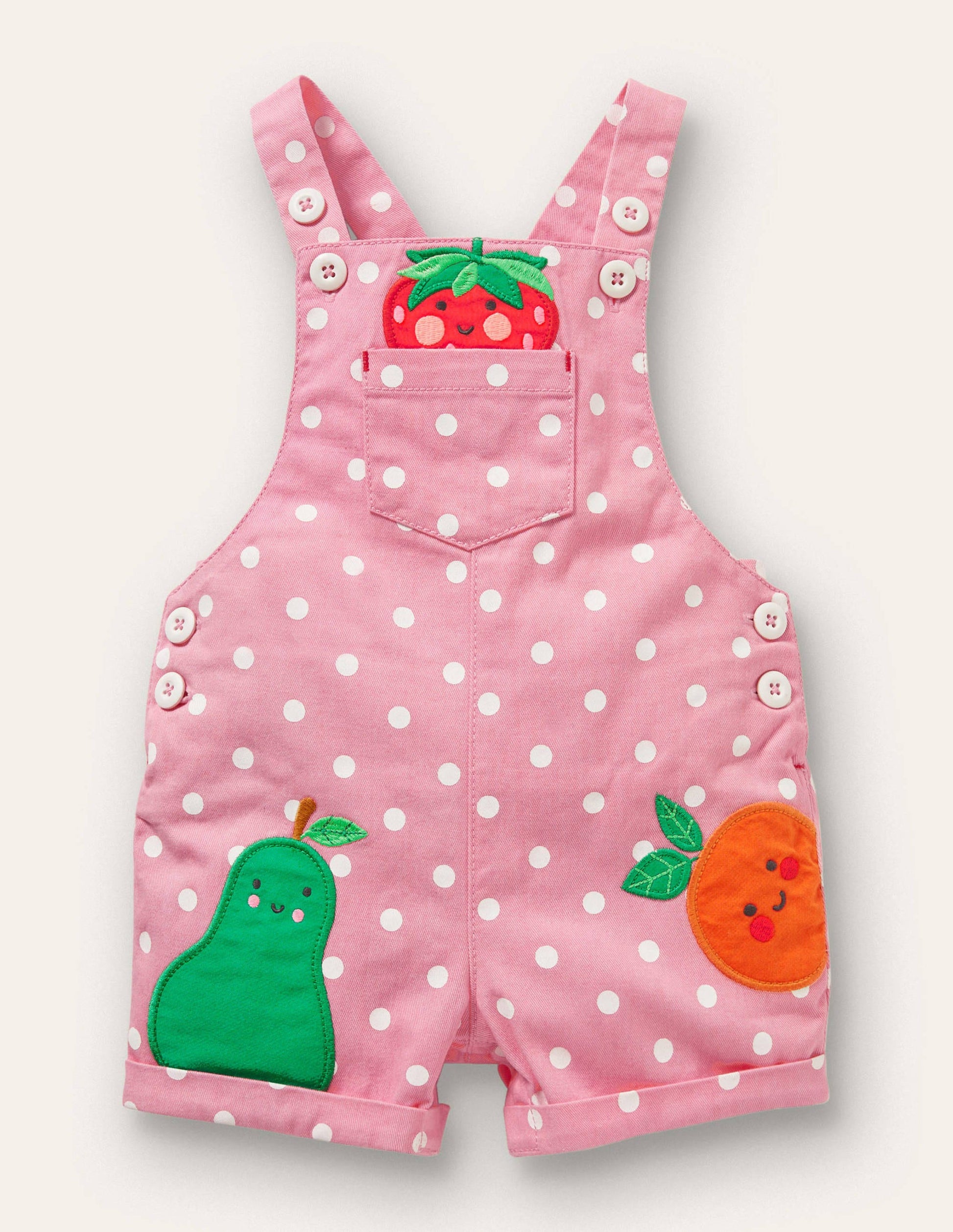 Kurze Weblatzhose-Rosa, Getupft/Früchte-1