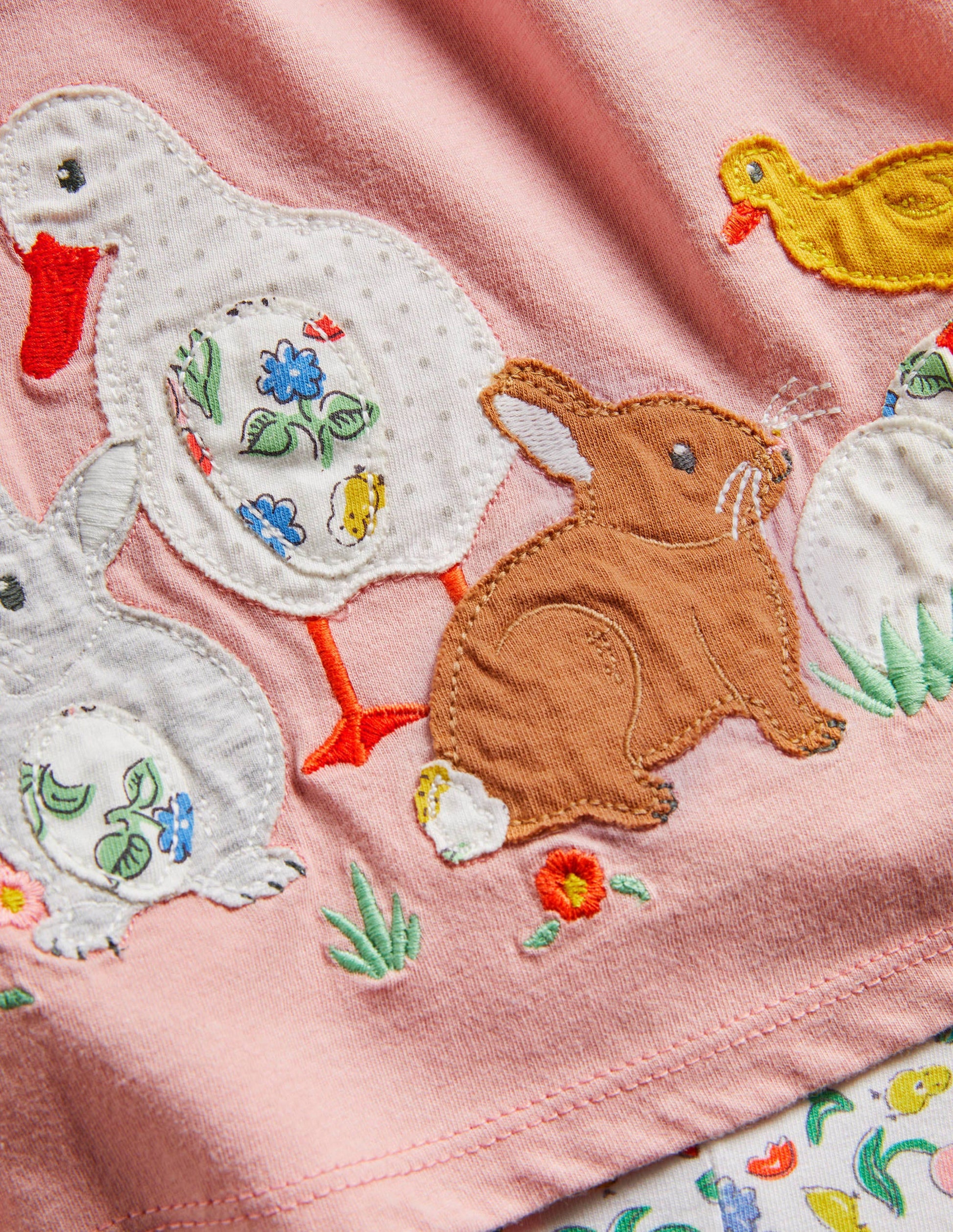 Set aus Applikationskleid und Leggings-Naturweiß, Küken-3
