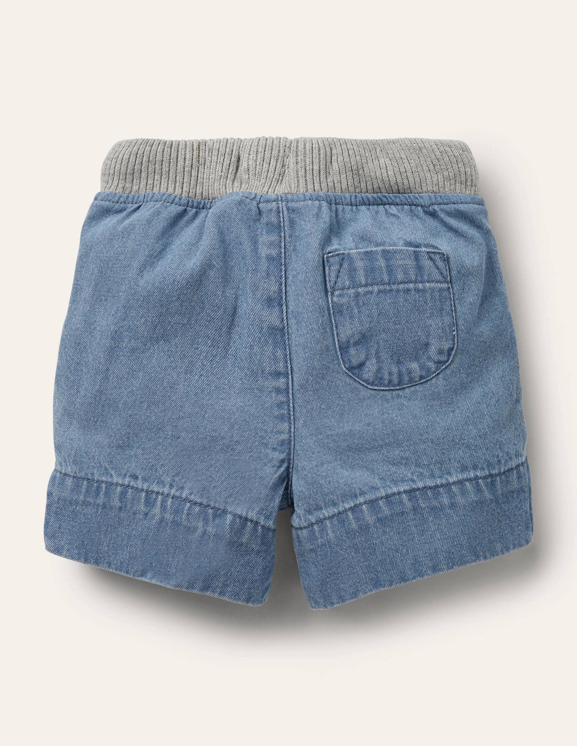 Webshorts mit Rippbund-Mittlerer Faux-Uni-2