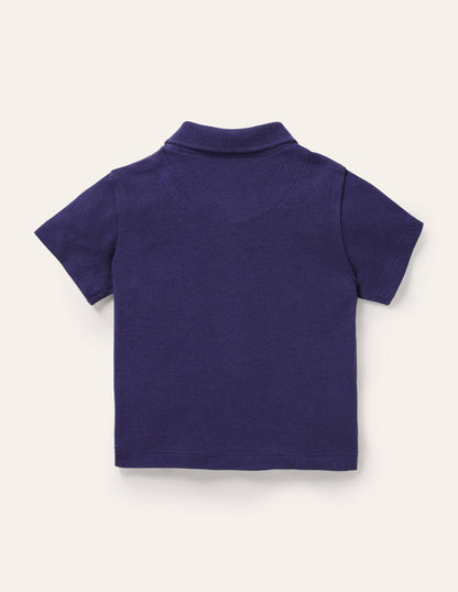 Fröhliches Piqué-Poloshirt-Segelblau, Dschungeltiere
