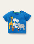 Appliqué Jersey T-shirt-Bright Marina Jungle Activists