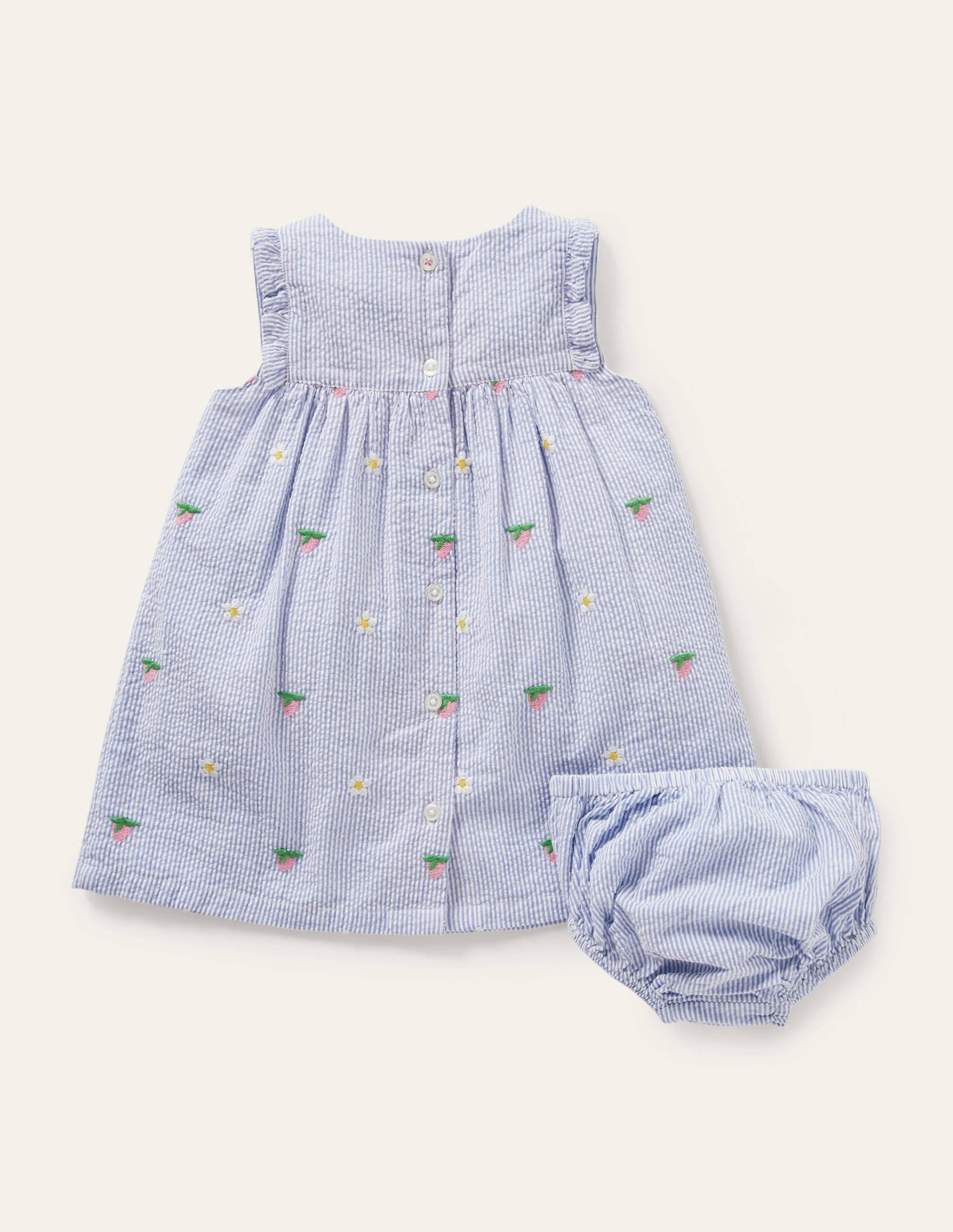 Embroidered Woven Pinnie-Multi Blue Floral - Image 2