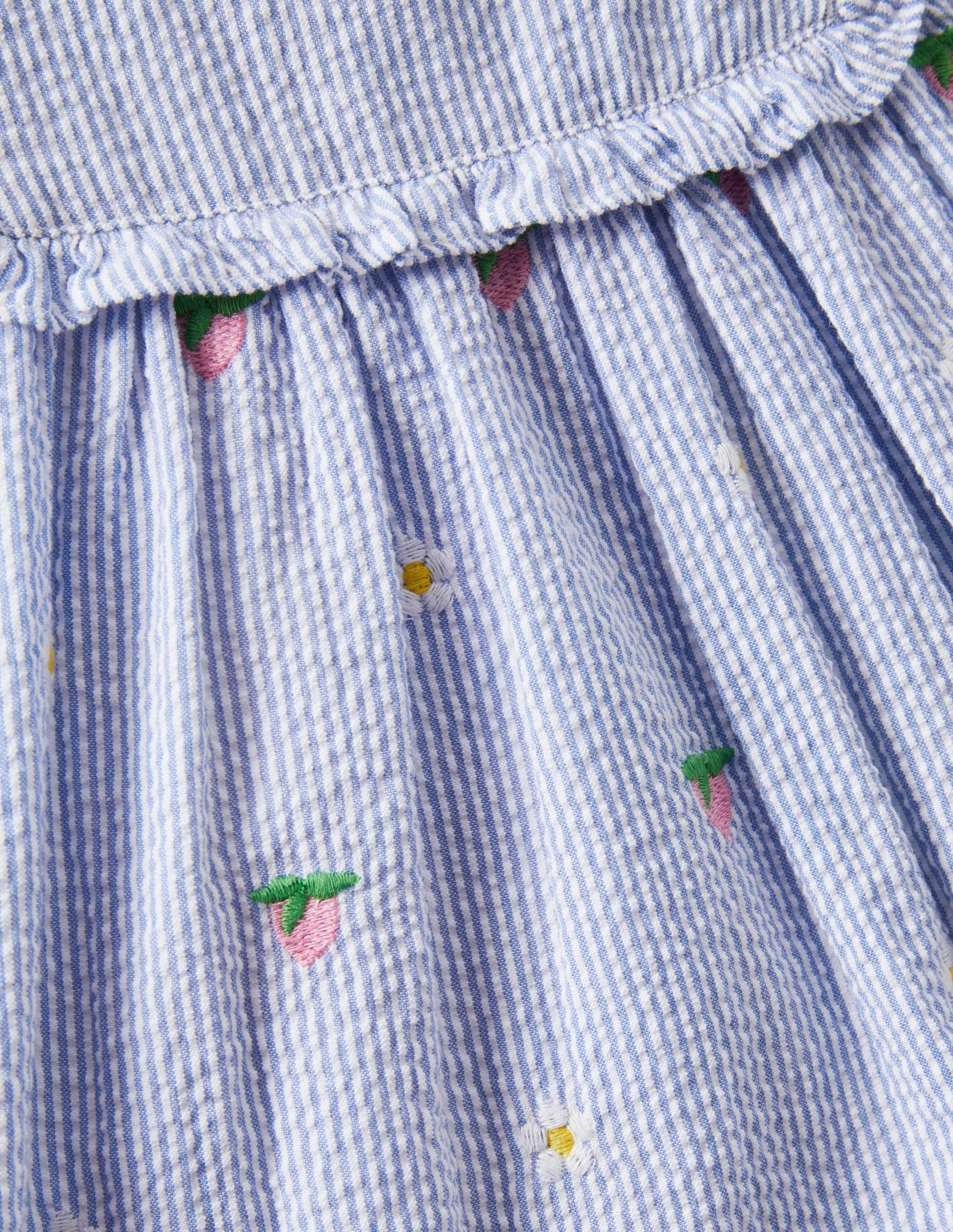 Embroidered Woven Pinnie-Multi Blue Floral - Image 3