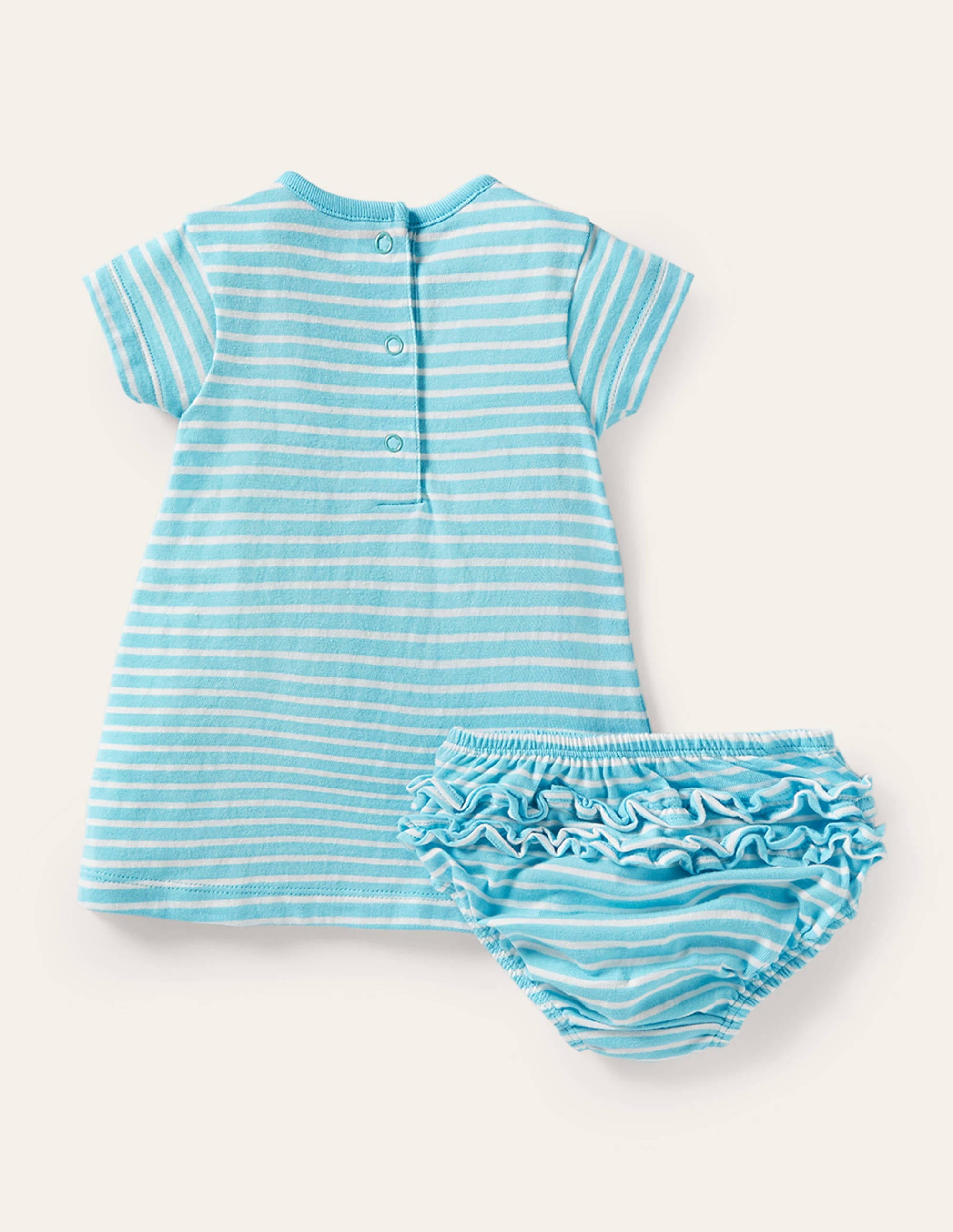 Robe en jersey à appliqué-Lapin Aqua/Ivoire - Image 2