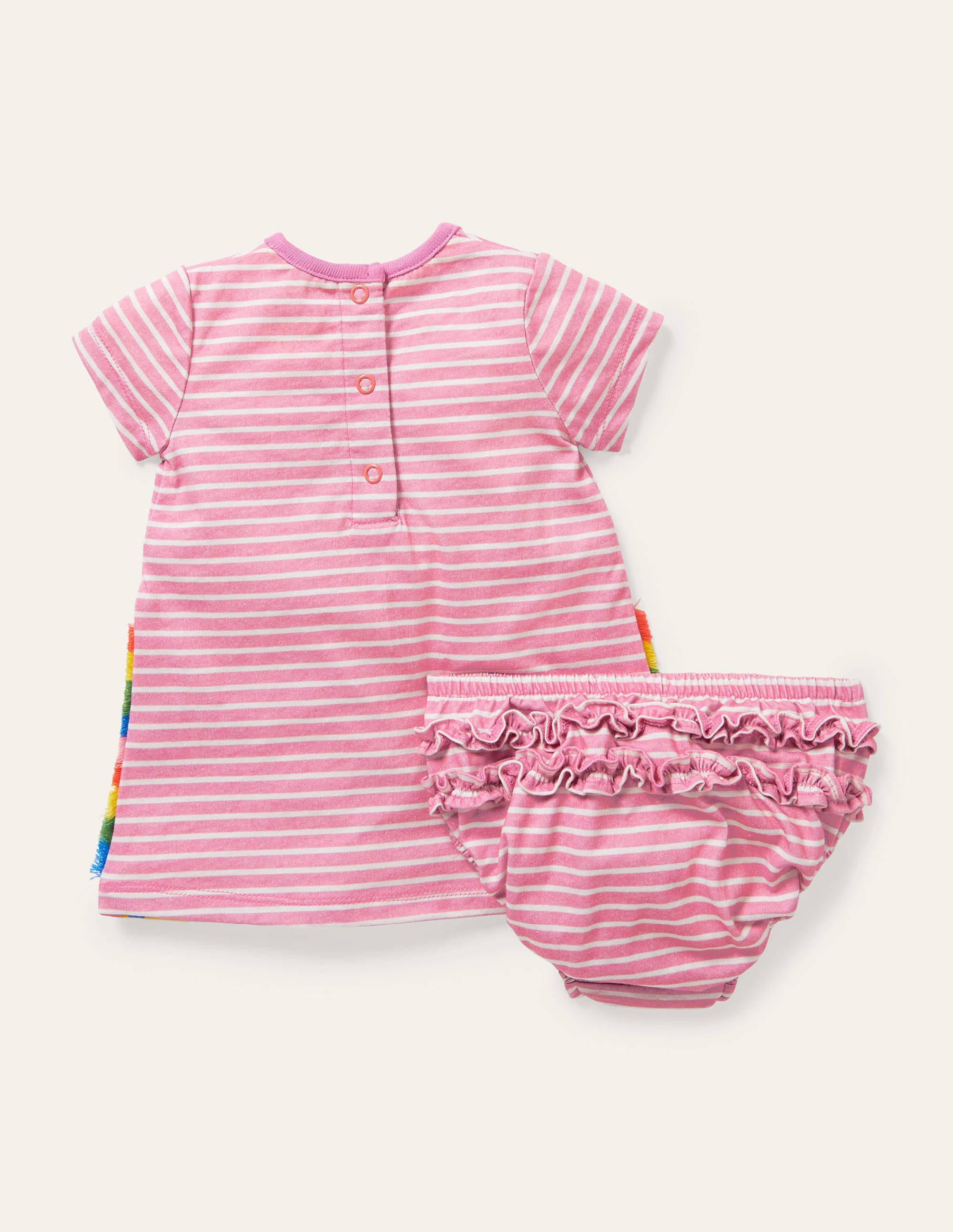 Appliqué Jersey Dress-Pink Lemonade/Ivory Giraffe - Image 2