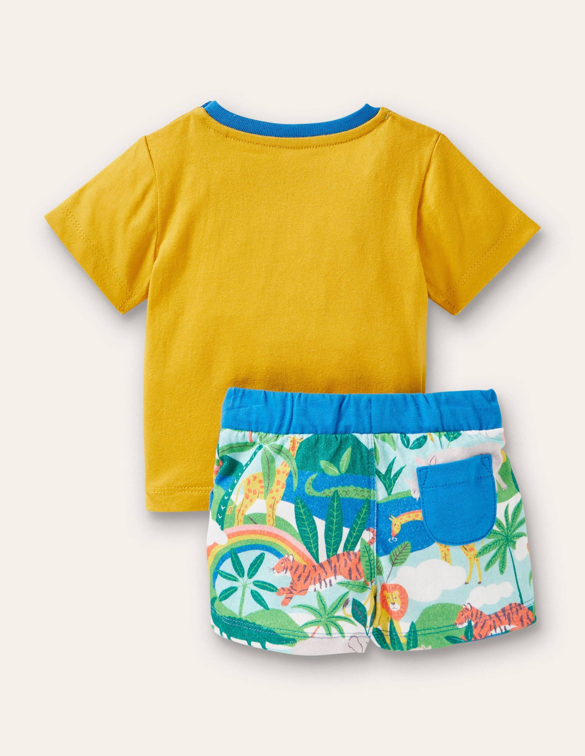 Set aus T-Shirt und Shorts mit Applikation-Narzissengelb, Elefanten - Image 2