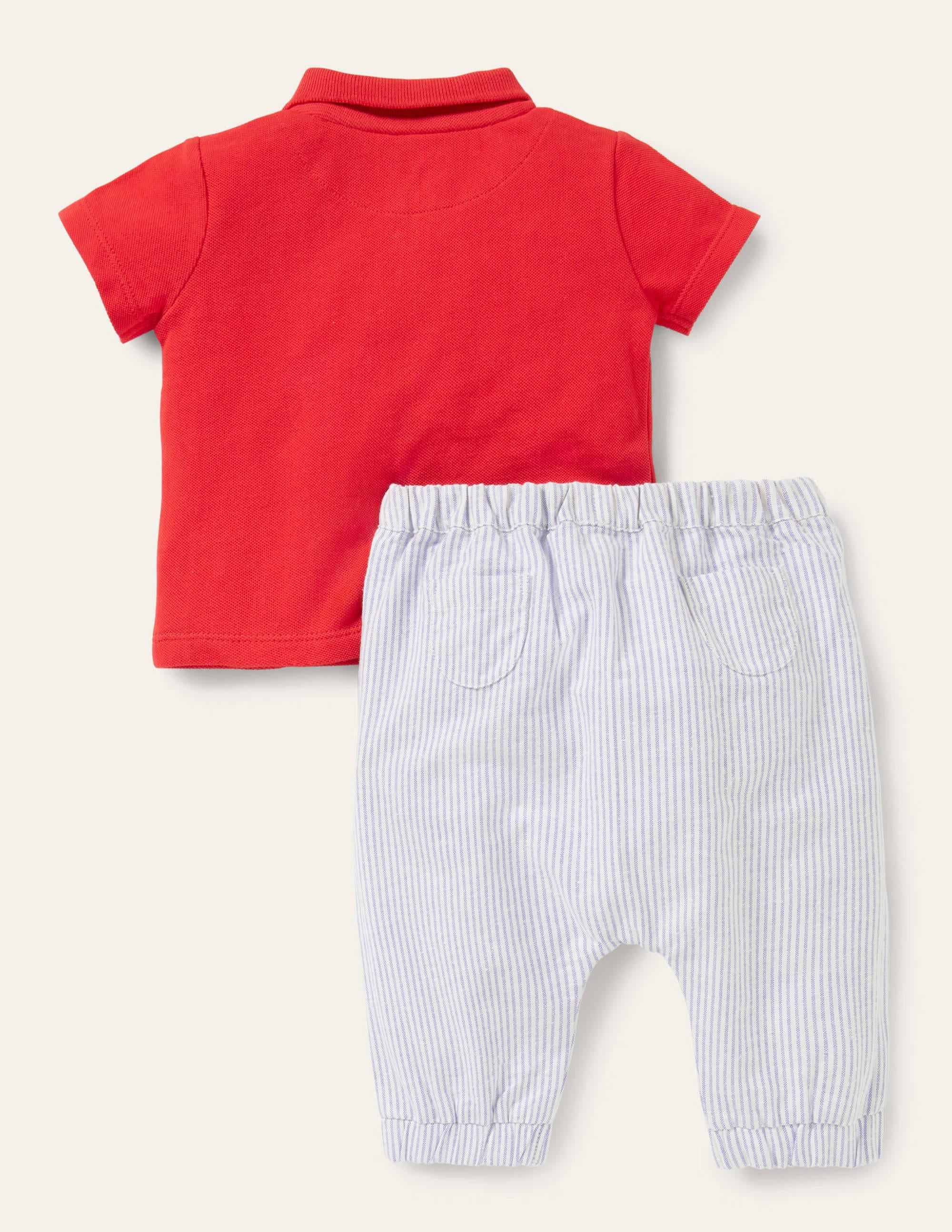 Ensemble polo en piqué et pantalon-Éléphant tarte aux fraises - Image 2