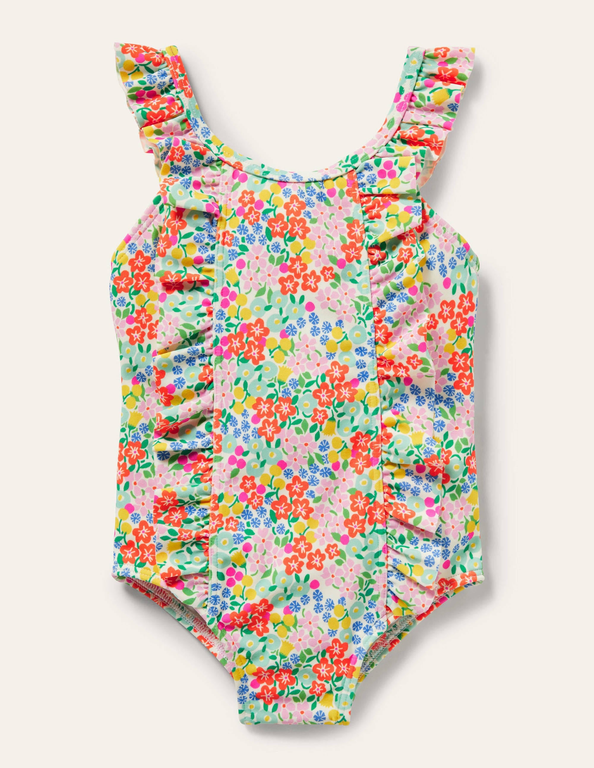 Bow Back Swimsuit-Sweetcorn Tropical Flowerbed - Image 1