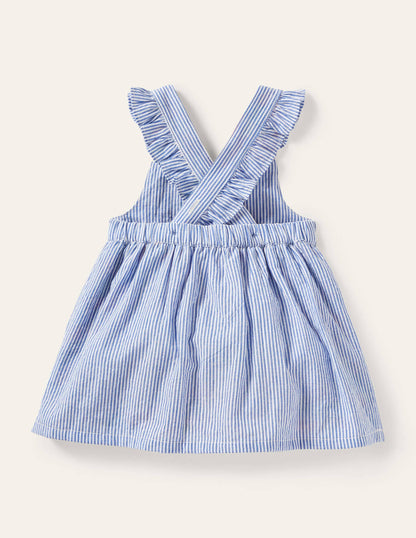 Webkleid mit Applikation-Naturweiß/Glockenblumenblau, Flamingo-2