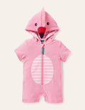 Origineller Frottee-Strampler-Hellrosa, Flamingo