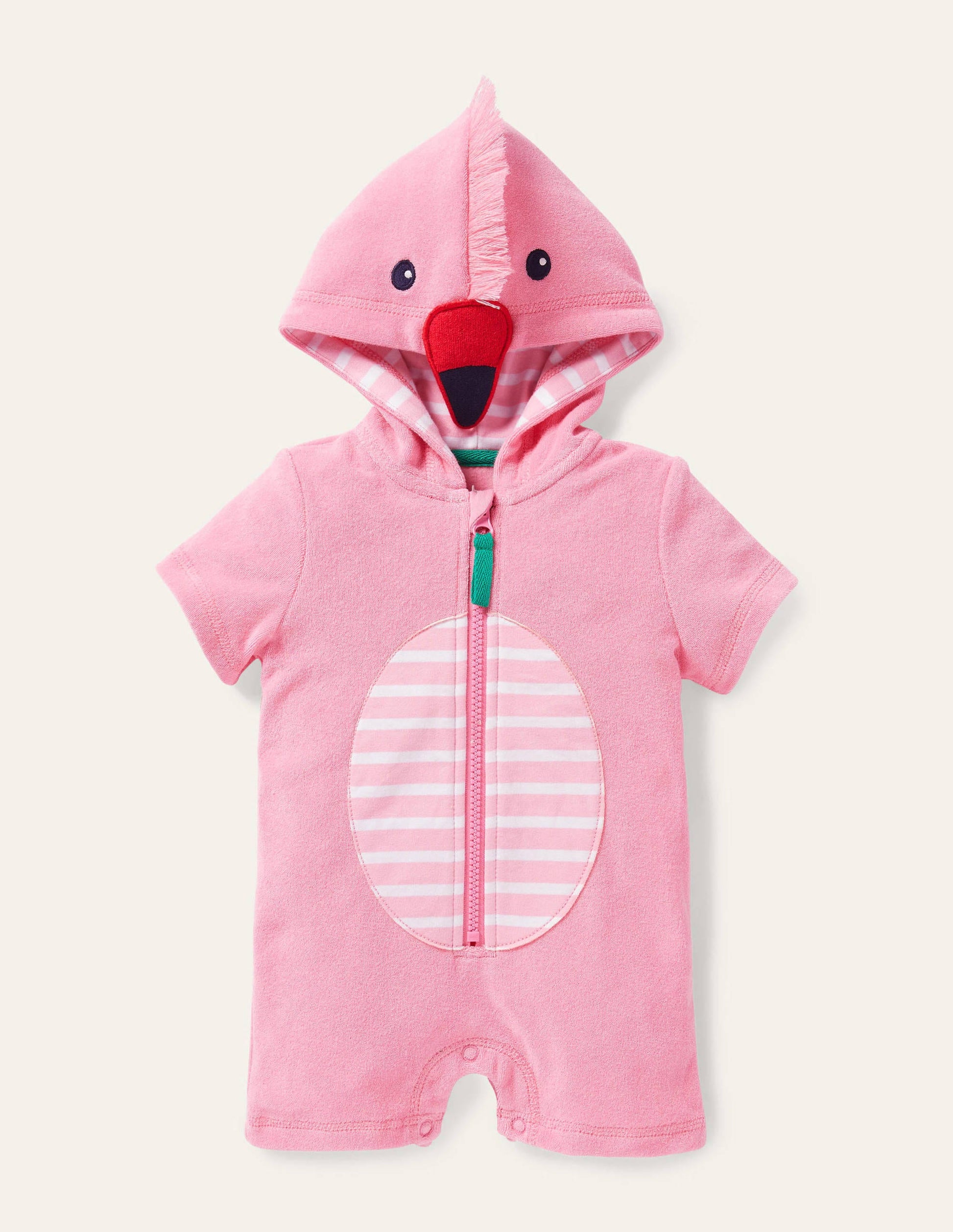 Origineller Frottee-Strampler-Hellrosa, Flamingo-1