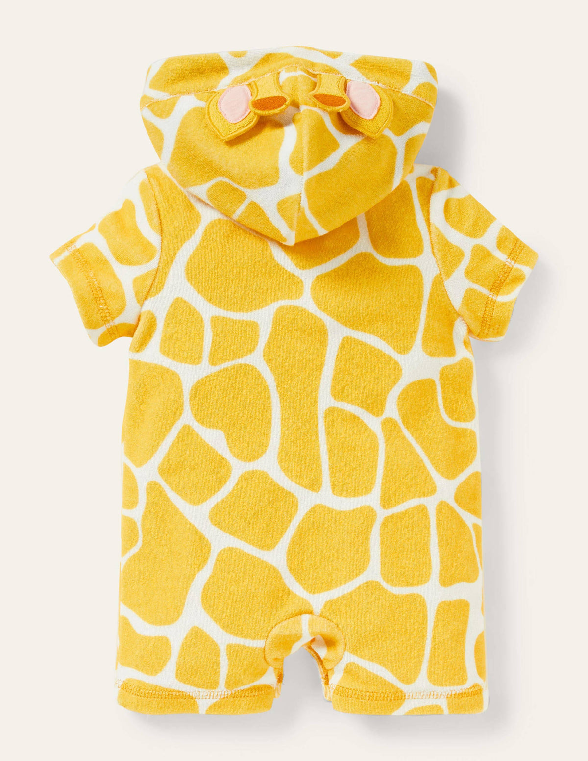 Novelty Towelling Romper-Daffodil Yellow Giraffe - Image 2