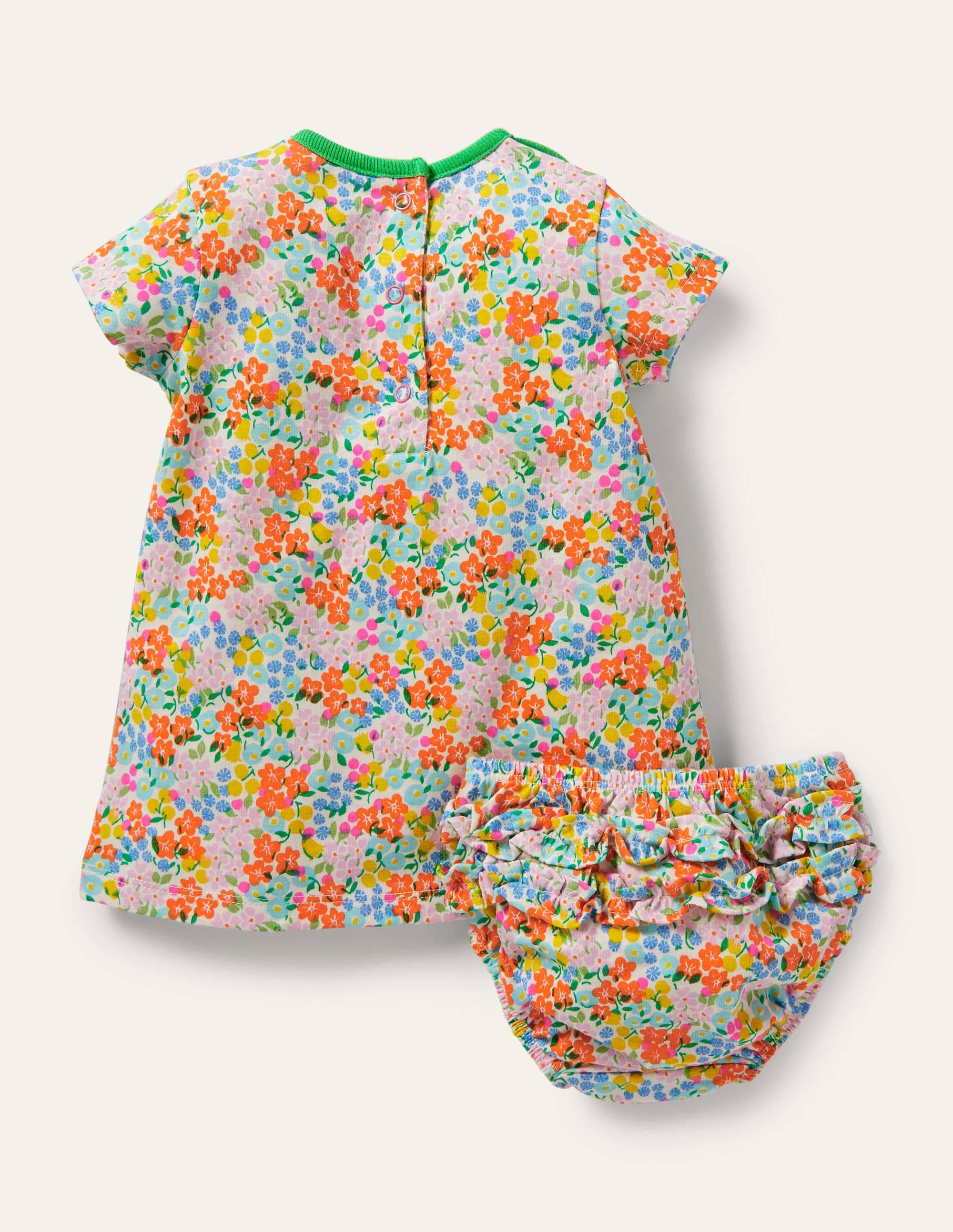 Kleid mit Blumenmuster und Elefant-Naturweiß, Tropisches Blumenbeet - Image 2
