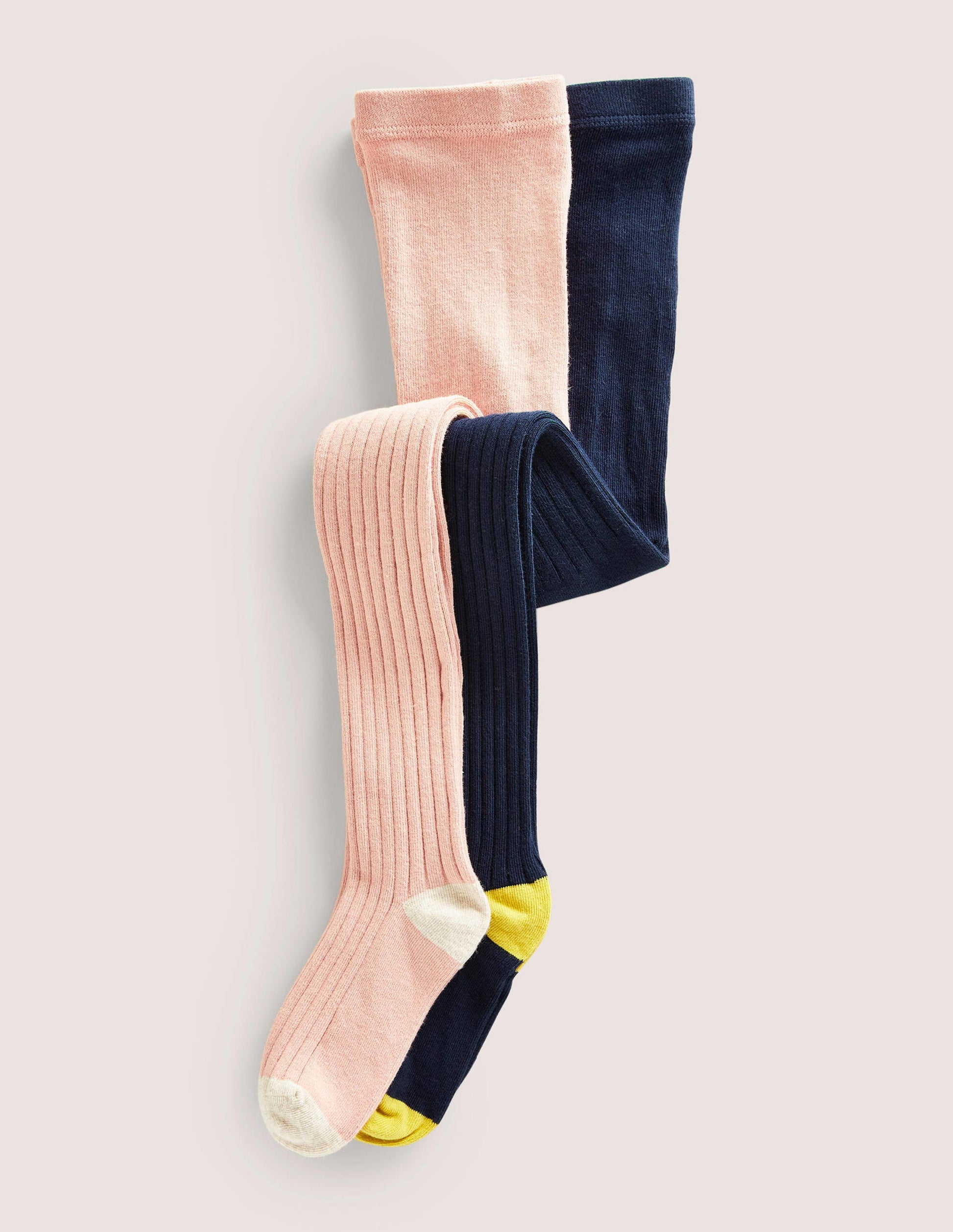 Rippenstrumpfhosen im 2er-Pack-Navy/Grau-1