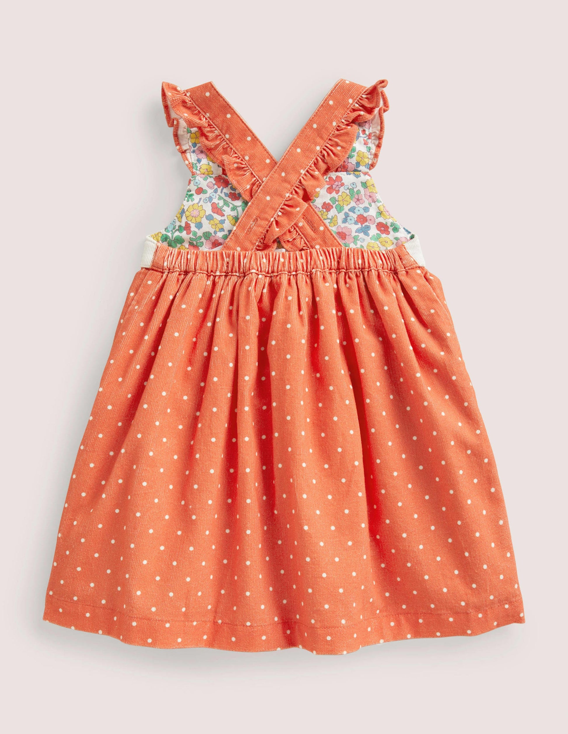 Schürzenkleid aus Cord-Tigerlilienorange, Pünktchen/Fuchs-2