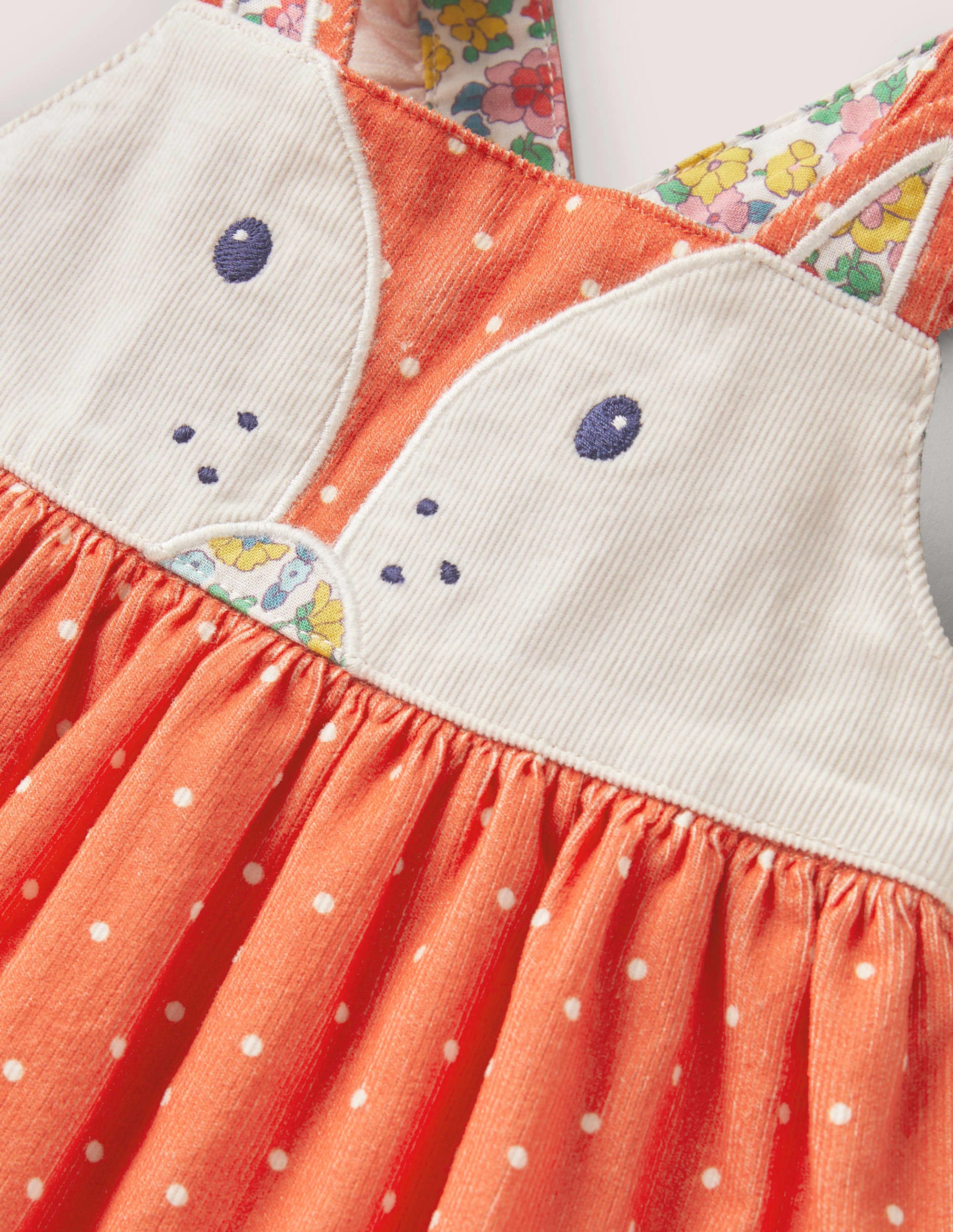 Schürzenkleid aus Cord-Tigerlilienorange, Pünktchen/Fuchs - Image 3