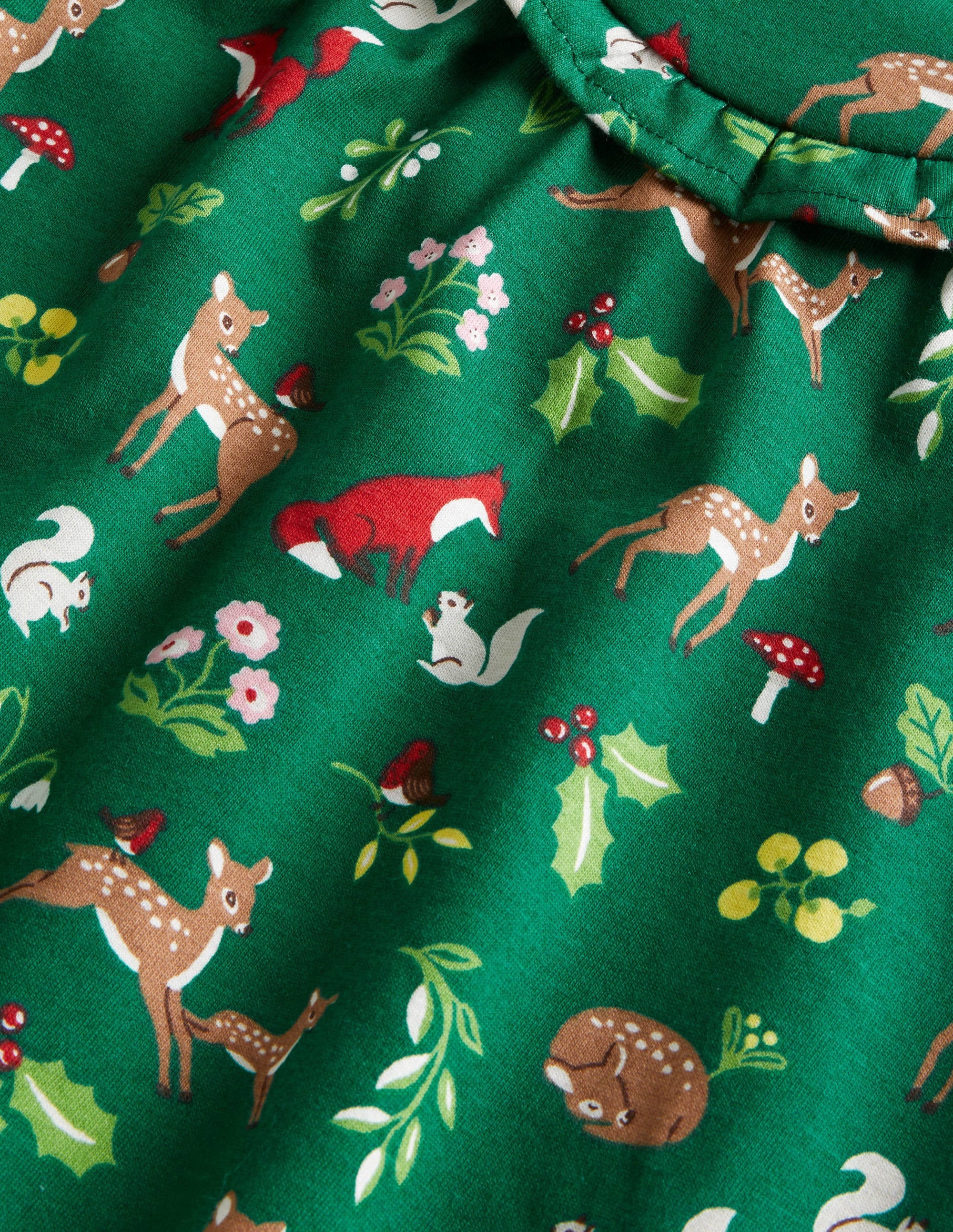Langärmliges Kleid mit Muster-Waldgrün, Weihnachtliches Waldmotiv - Image 3