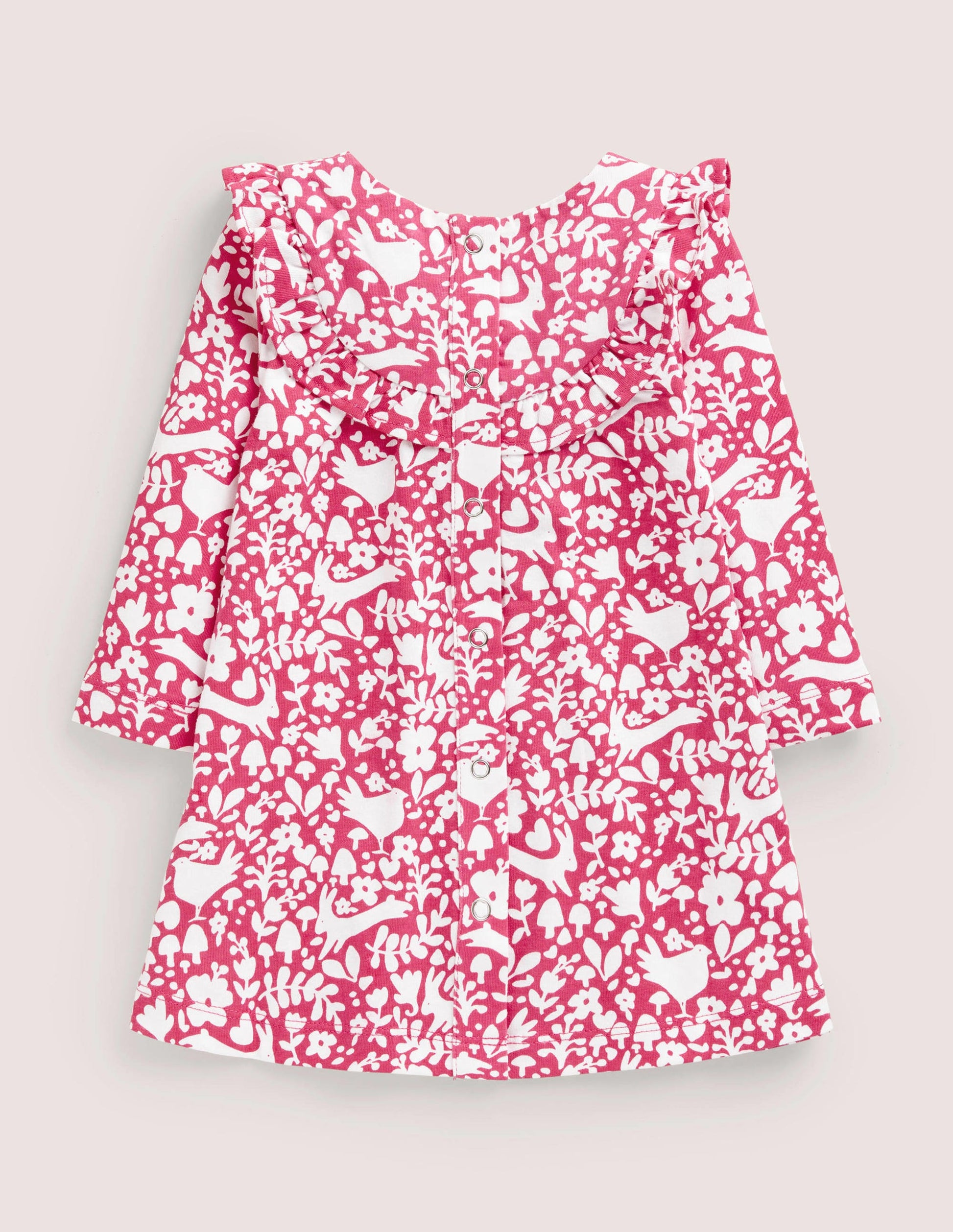 Robe imprimée à manches longues-Bois rose tendre-2