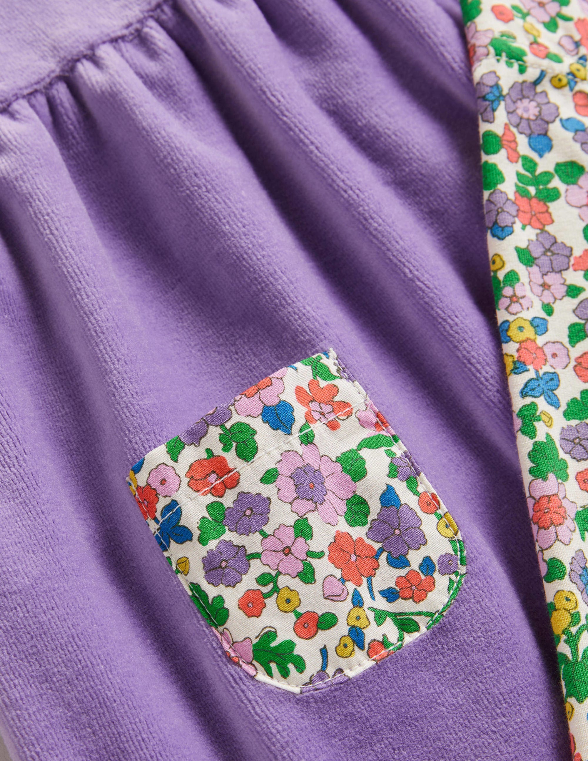Set aus Velourskleid und -leggings-Asternviolett, Blumenmuster - Image 3