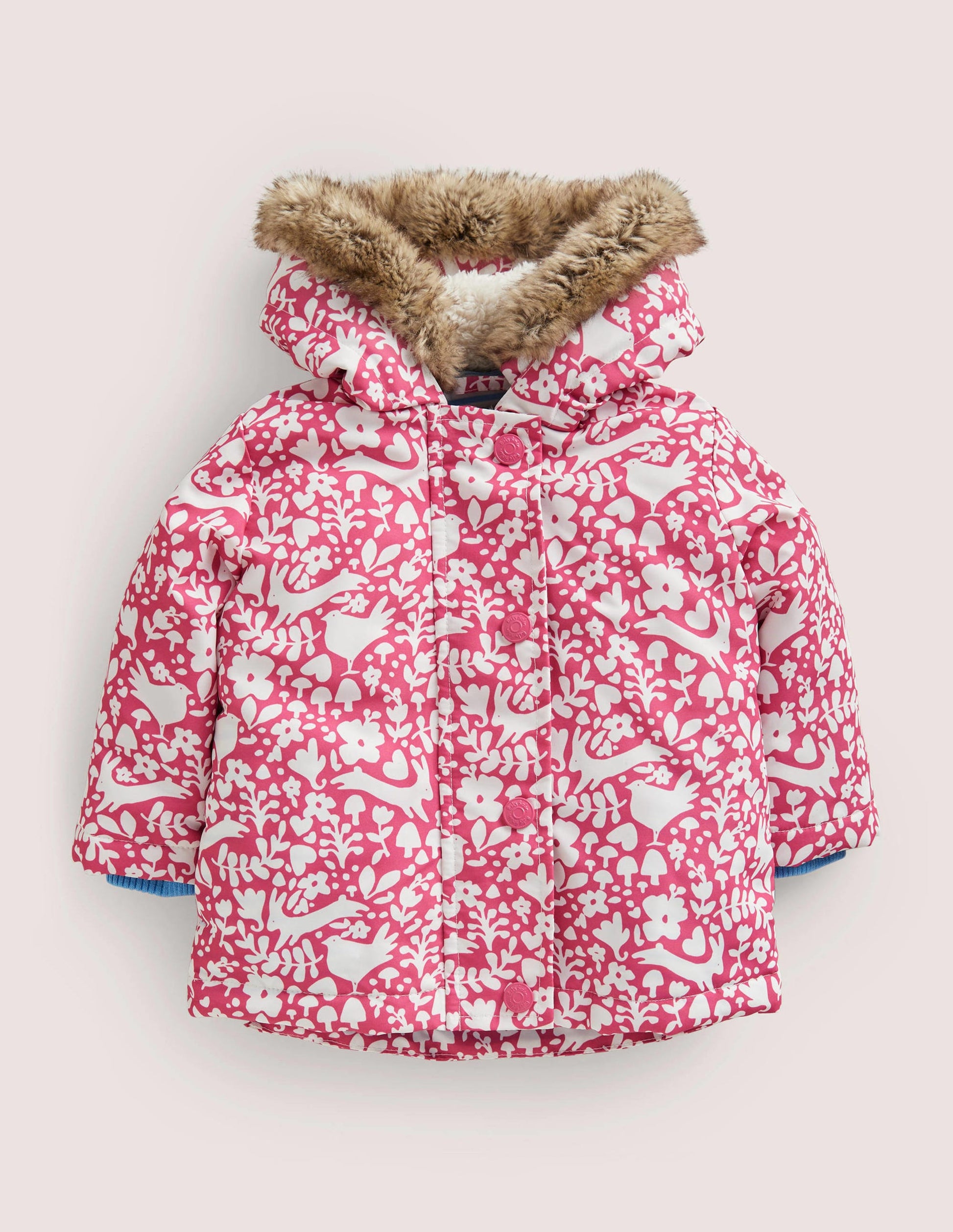Pink Woodland 3-in-1 Hooded Coat-Bonbonrosa, Waldmotiv-1