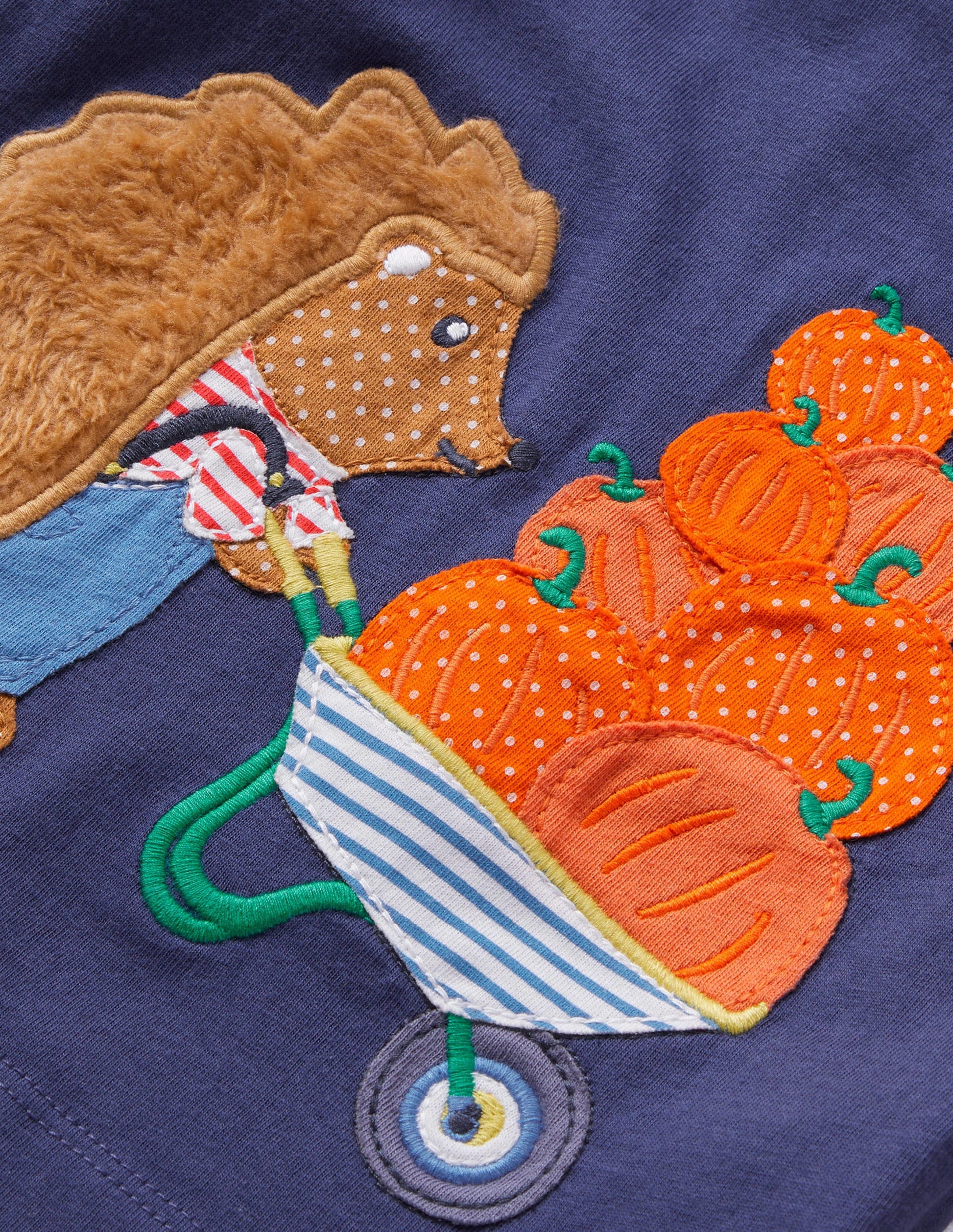T-Shirt mit Halloween-Applikation-Segelblau, Igel-3