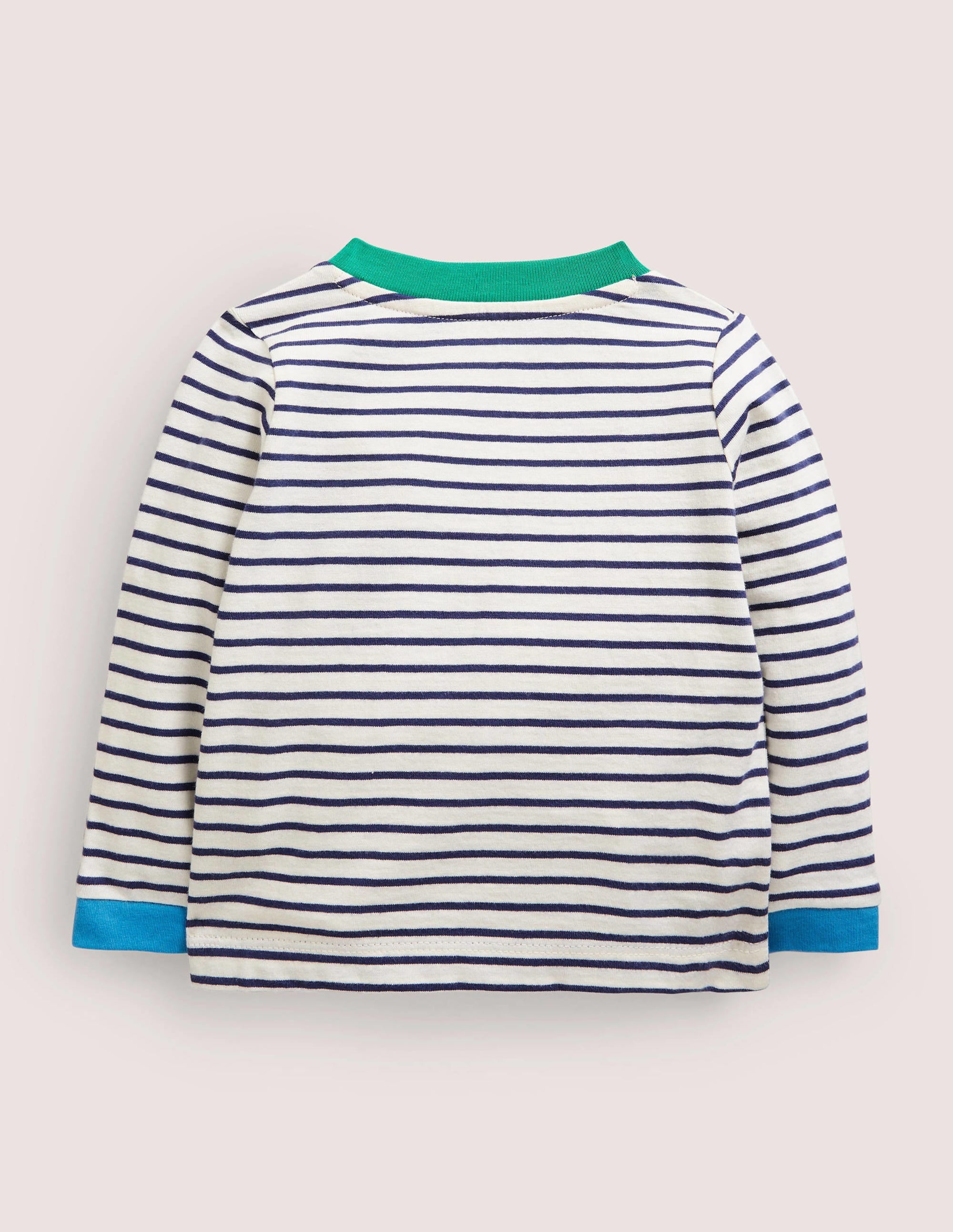 Langärmliges T-Shirt mit Applikation-Naturweiß/Navy, Tiere der Welt - Image 2