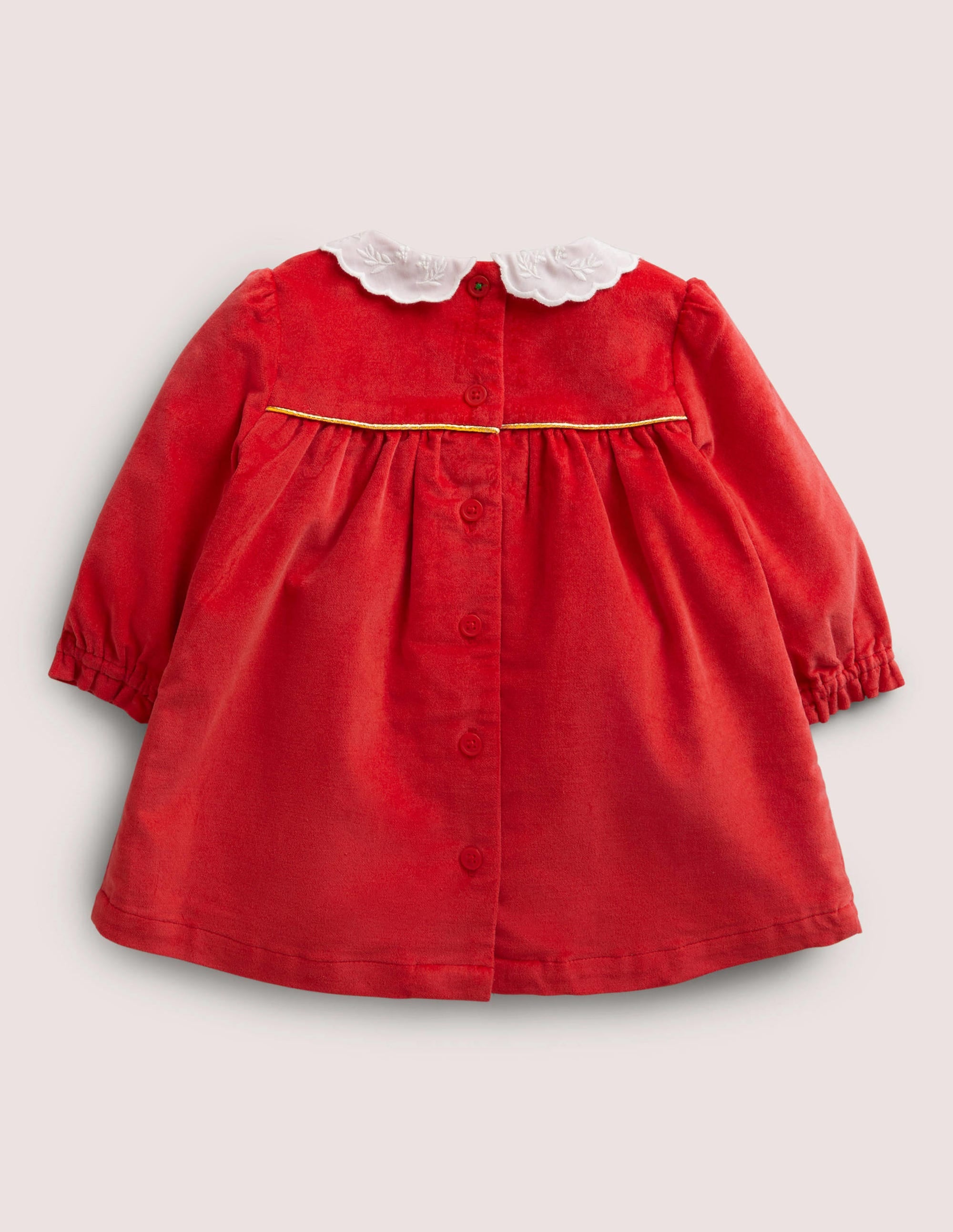 Red Animal Appliqué Velvet Dress-Rockabilly-Rot, Tiere - Image 2