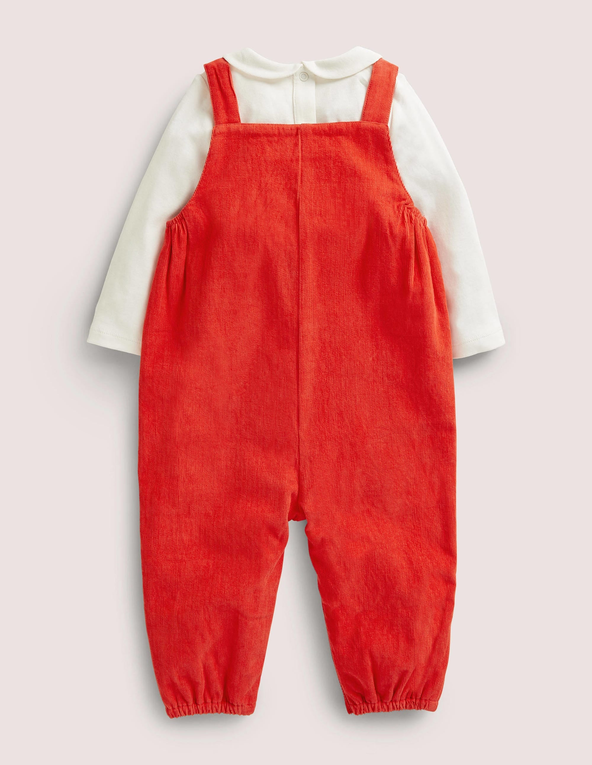 Ensemble avec salopette à smocks-Rouge rockabilly - Image 2